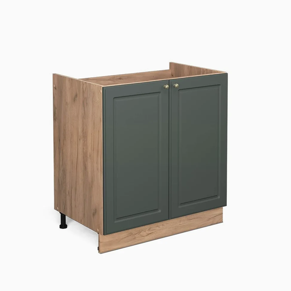 Vicco Mobile lavello cucina Fame-Line, Verde-oro rustico, 80 cm senza piano di lavoro, per la combinazione con altri moduli della serie Fame-Line