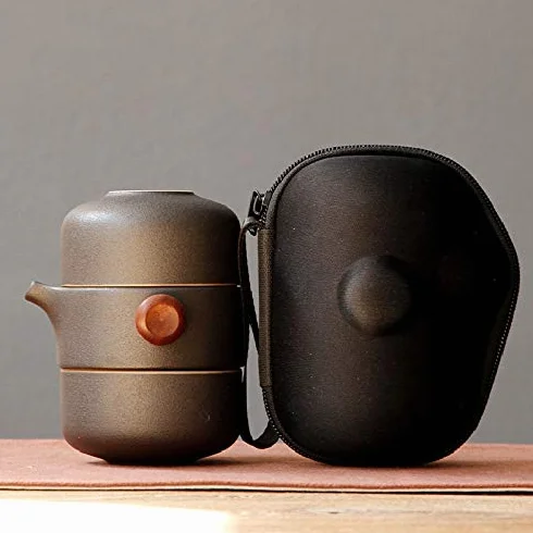 Ceramica Tazza da tè giapponese fatta a mano con coperchio portatile da viaggio ufficio