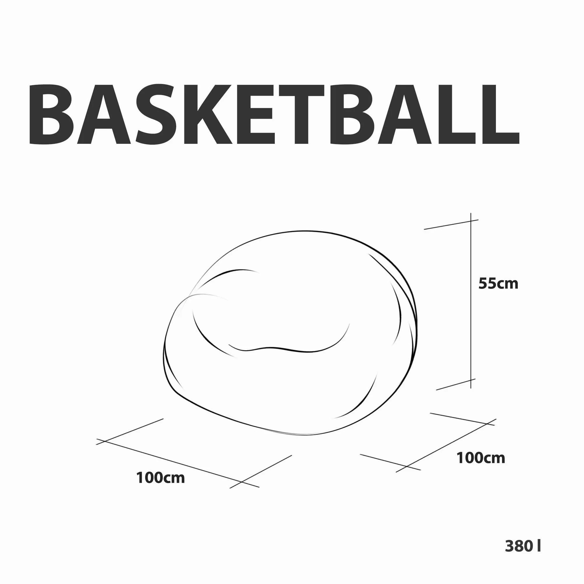 Ecopuf Basketball Pouf XL - da camera in similpelle per il basket - Ideale per gli appassionati di pallacanestro, i bambini - 100x55cm, Arancione: Pallacanestro