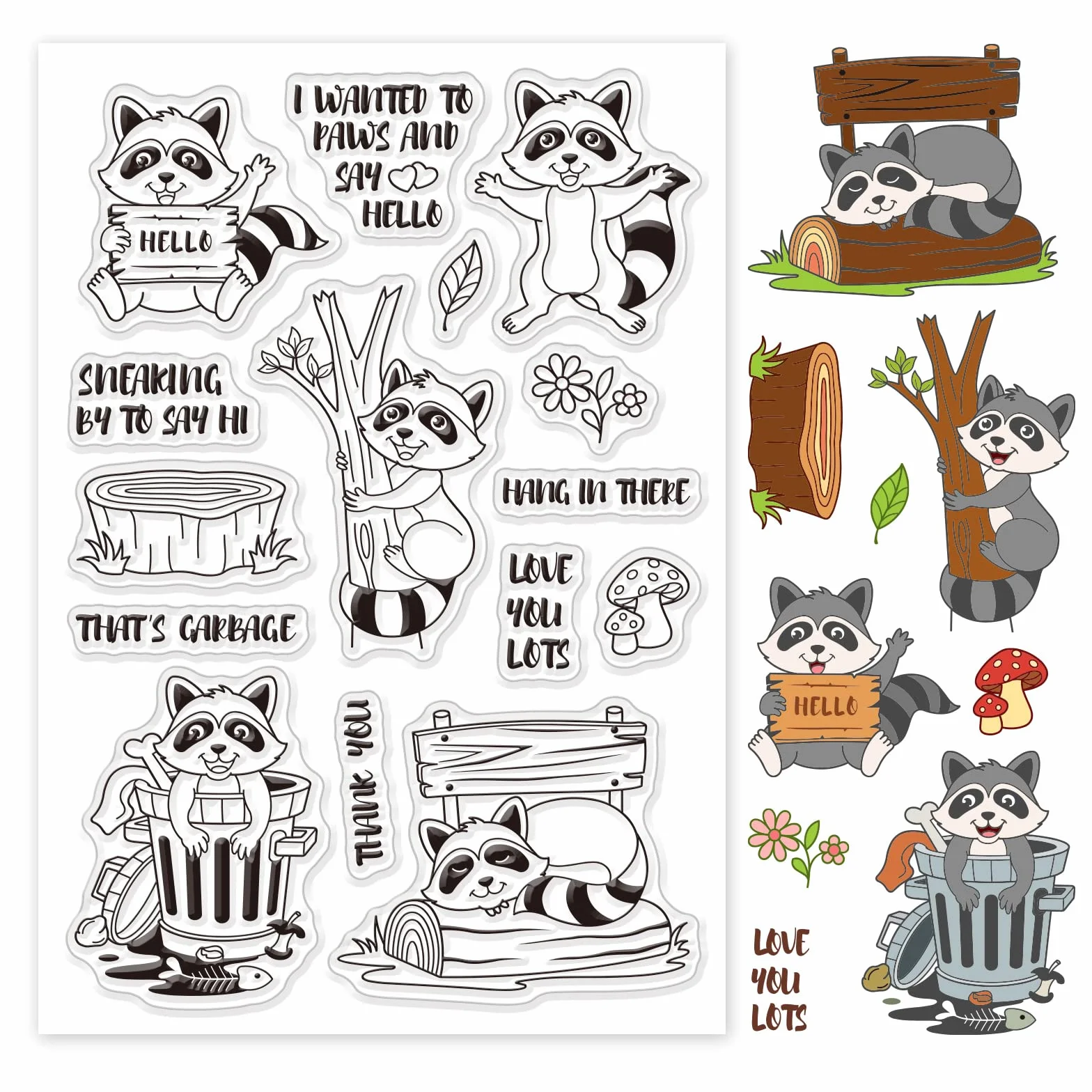 GLOBLELAND Timbro Silicone Procione Timbri Trasparenti Sigillo Procione Timbri Journaling in Silicone Trasparente per la Creazione di Biglietti e Decorazioni per Scrapbooking