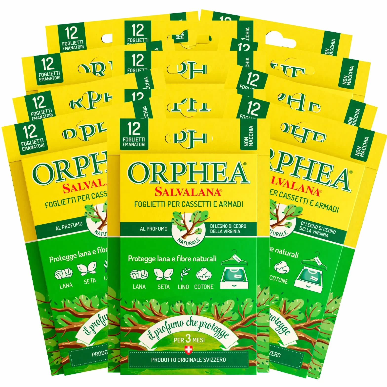 Orphea Salvalana Foglietti Cassetti e Armadi Protezione Vestiti Legno di Cedro della Virginia 144 szt.