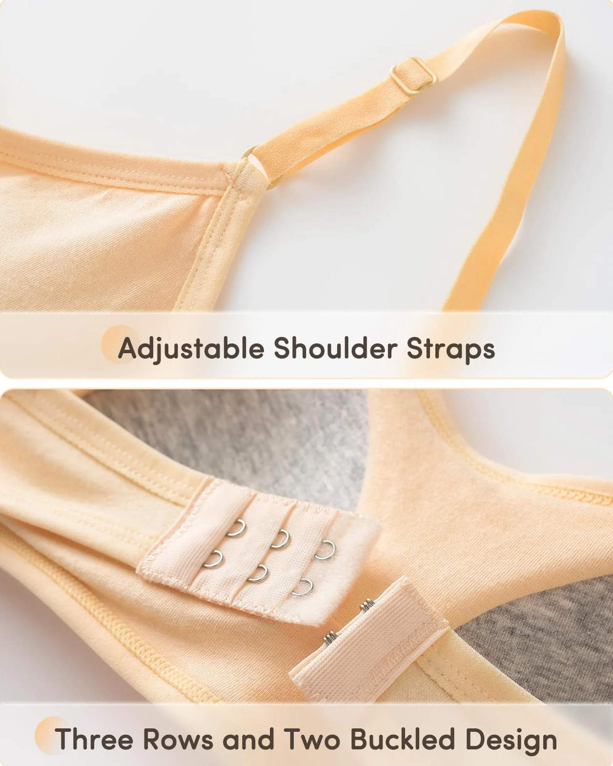 Adorel Reggiseni Sportivi in Cotone Intimo Imbottito Ragazza Confezione da 4