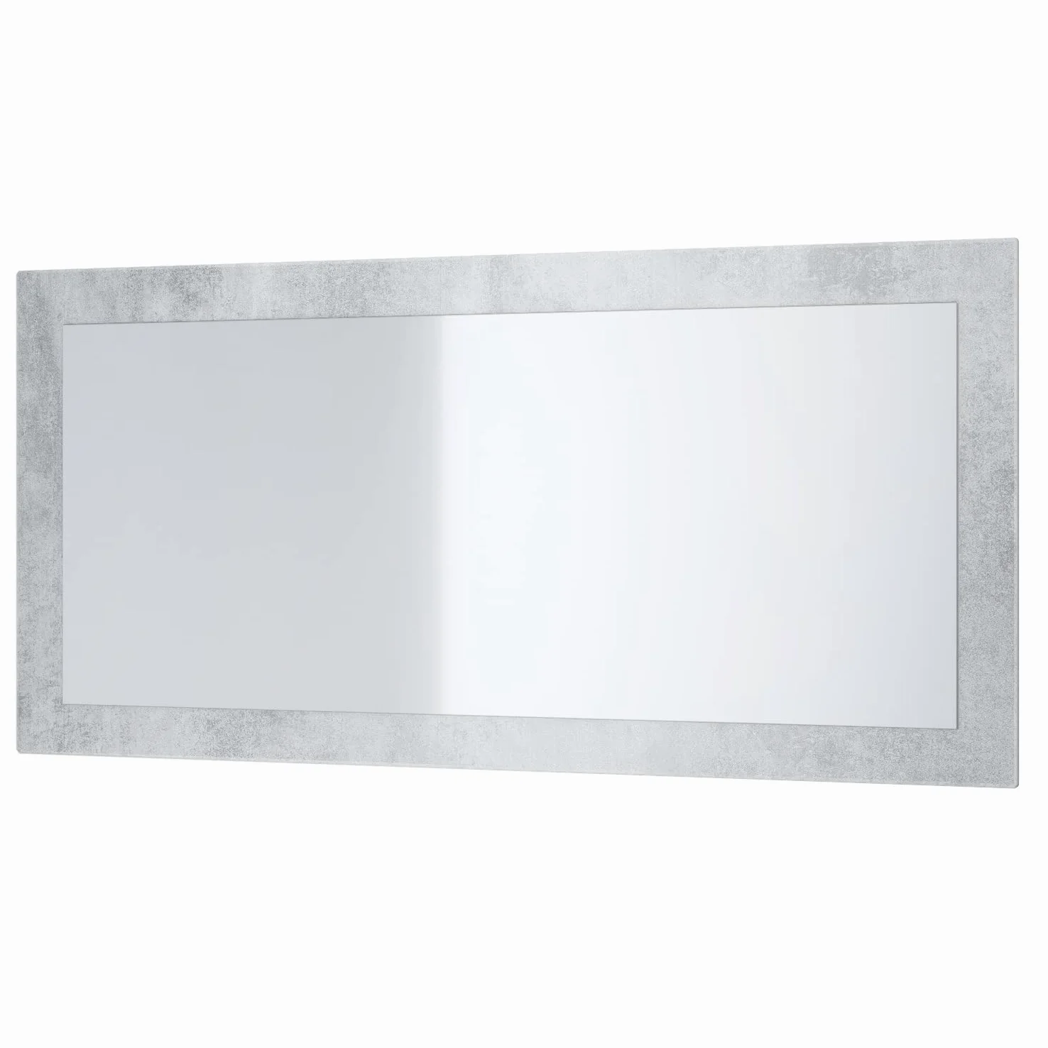 Vladon Specchio Lima, Specchio da Parete con Cornice Moderna, Bianco Lucido (89 x 45 cm)