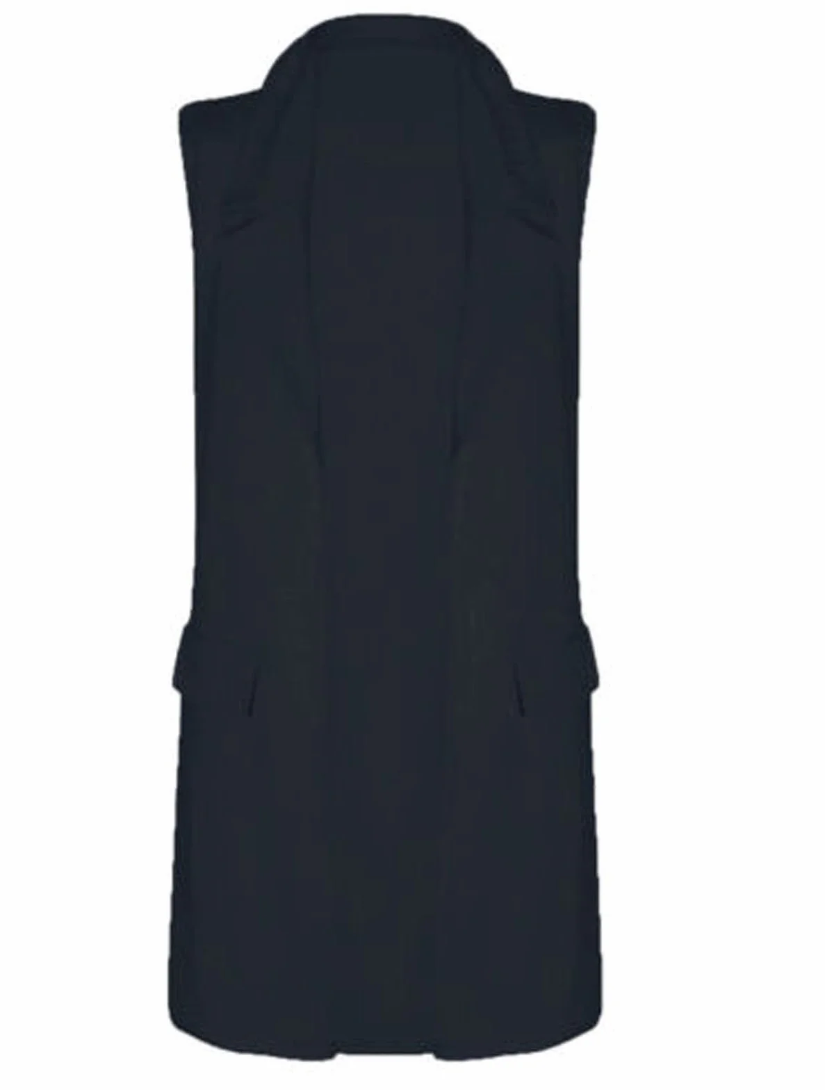 Giacca da donna spolverino lungo blazer elegante con cintura senza maniche tasche panciotto