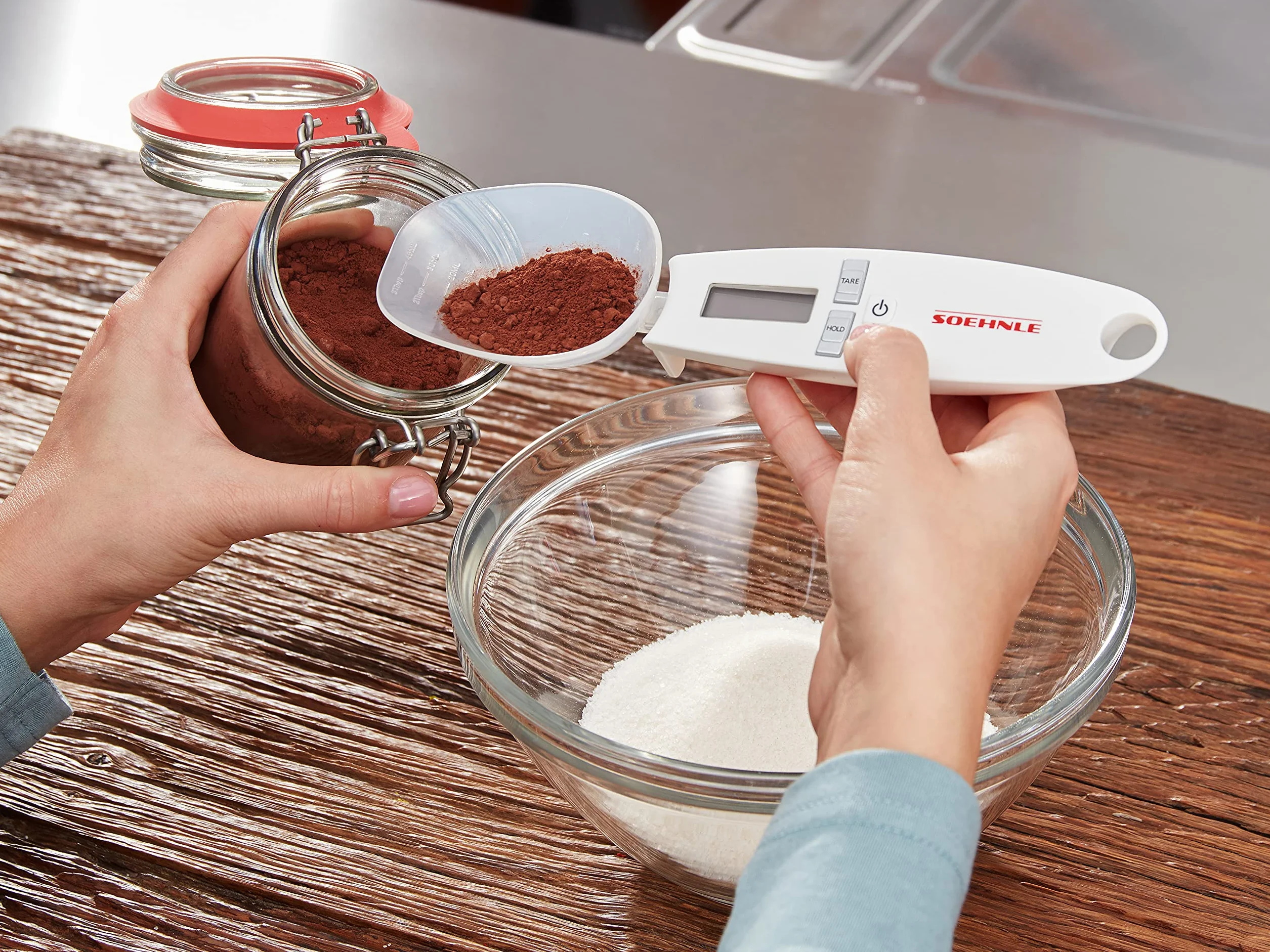 Soehnle Cooking Star Bilancia cucina digitale a cucchiaio, Bilancia da cucina con ripartizione a 0,1 g e portata max di 500 g, Bilancia pesa alimenti