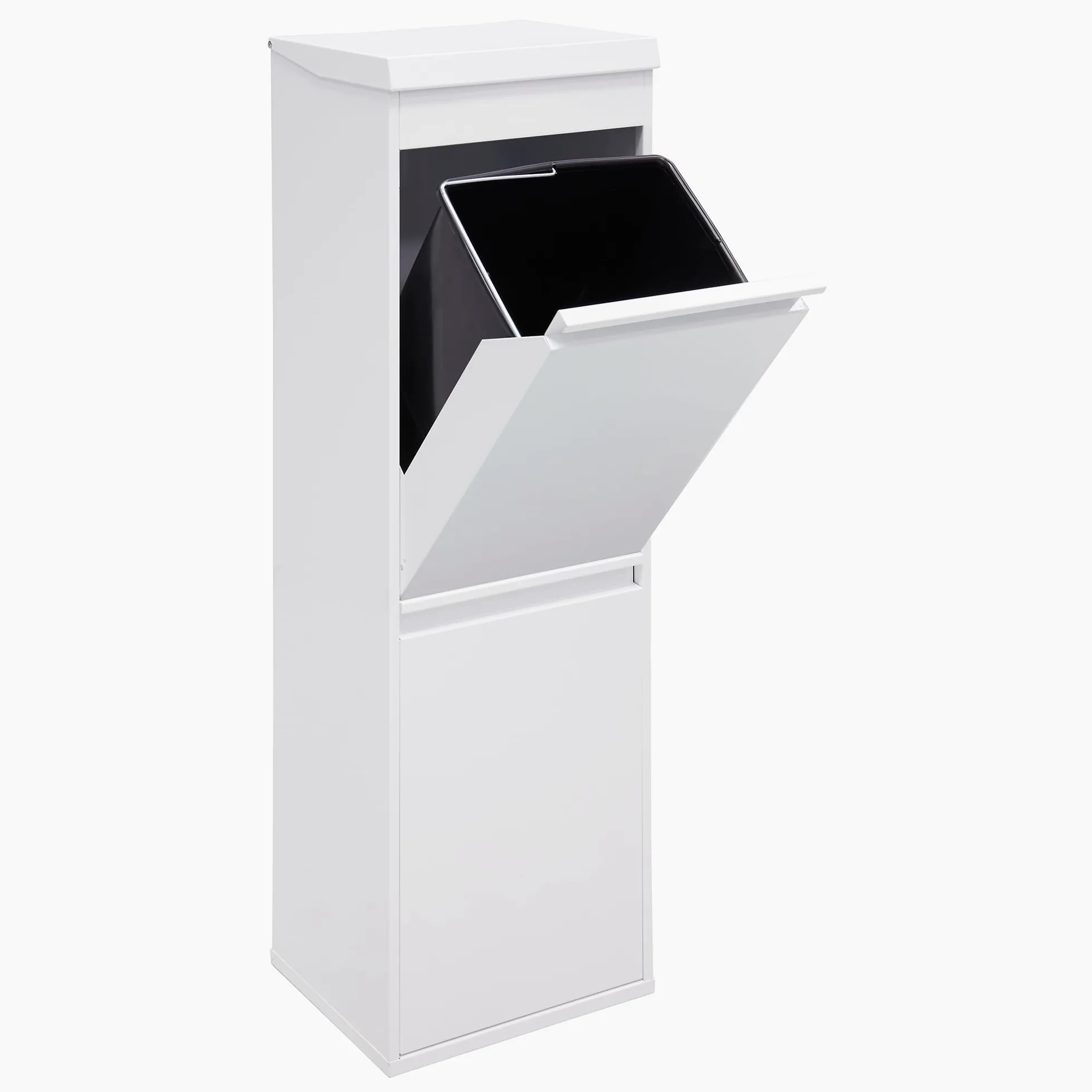 ARREGUI Top CR221-B Pattumiera Differenziata 2 Scomparti | 2x17 L (34 L) | Contenitore in Acciaio con Cassetto Superiore | Mobile per Raccolta Differenziata | Cestino per Spazzatura da Cucina | Bianco