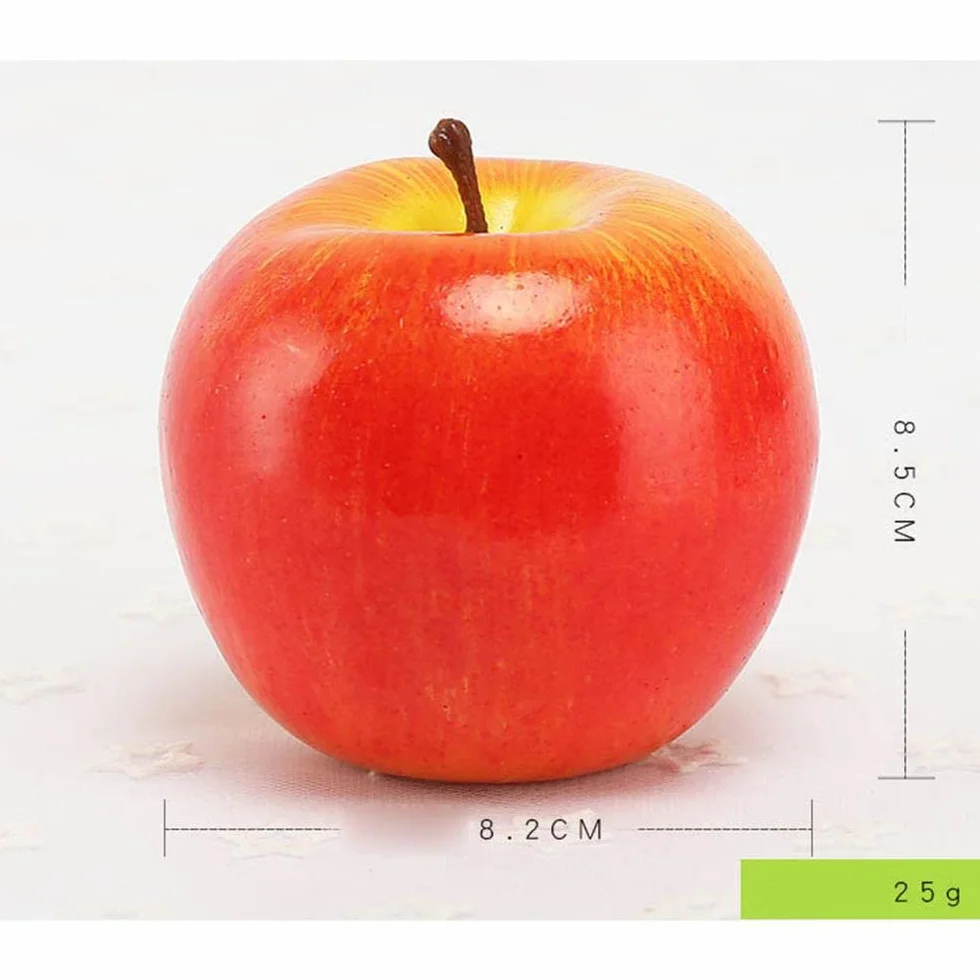 Mela artificiale frutta finta realistica per fotografia decorazione casa vetrina verde