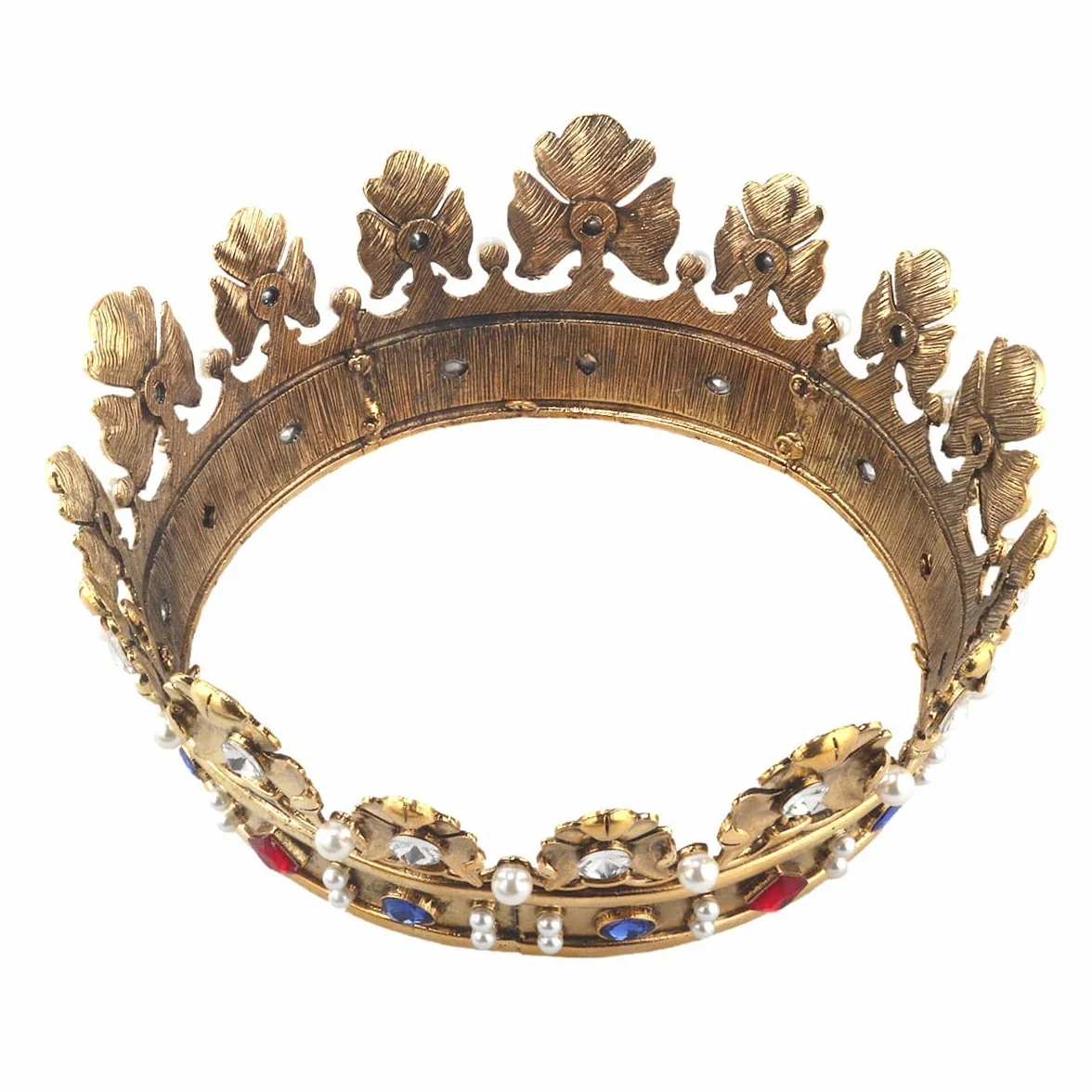 Corona Reale Barocca da Uomo in Metallo Principe Accessori per Capelli Cosplay
