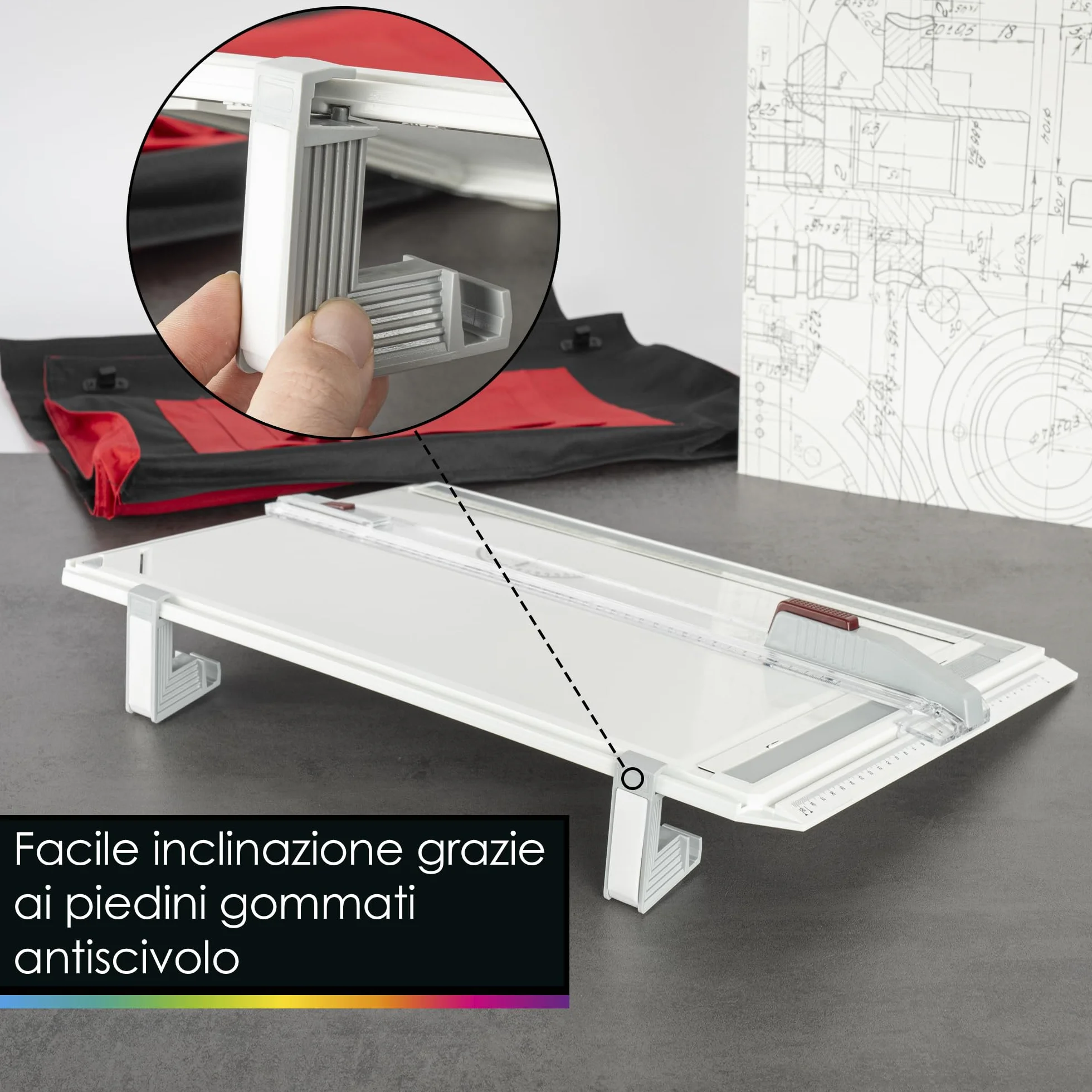 OfficeTree Tavola Disegno Tecnico 37x50 cm 7 Pezzi Geo Board