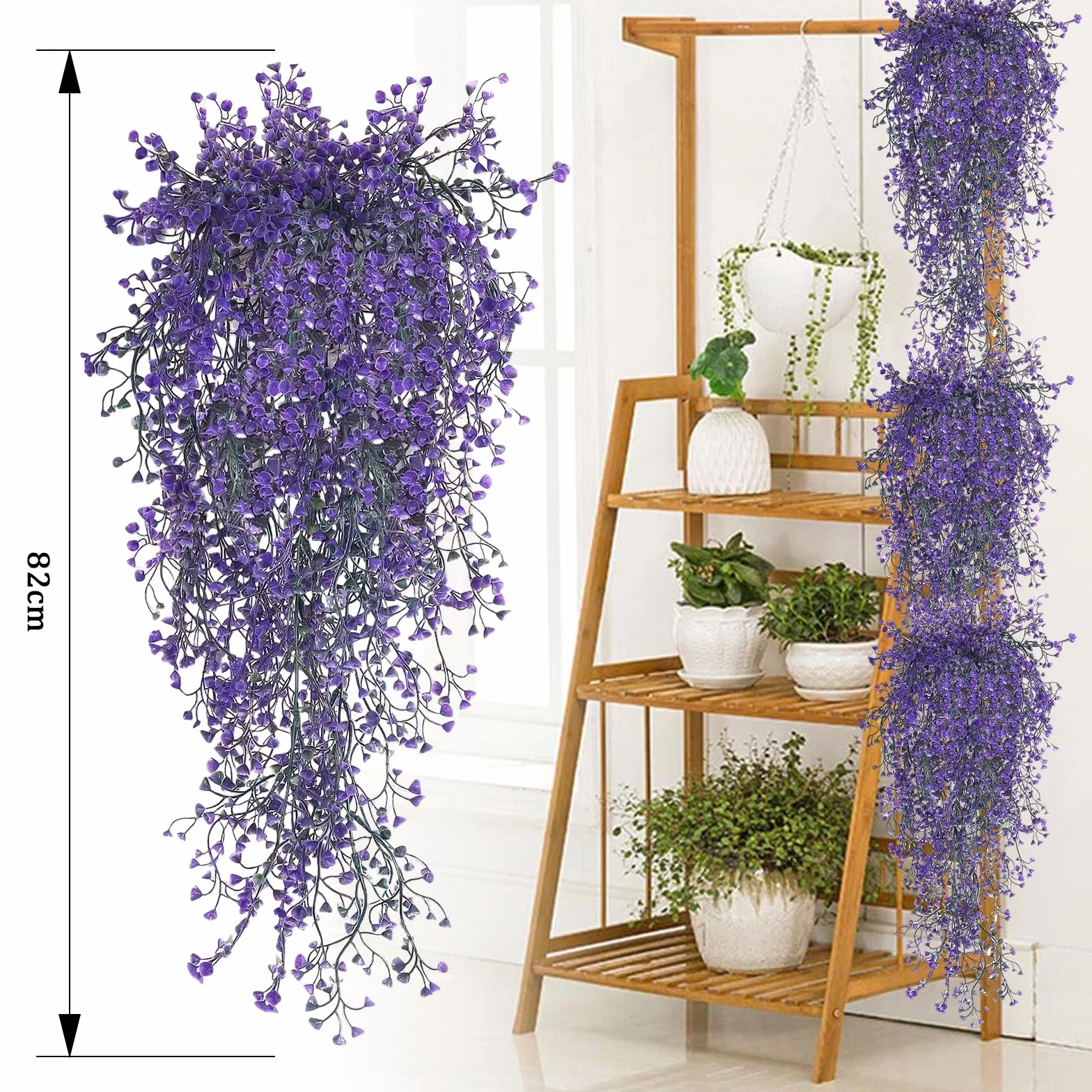 Pianta Finta Cadente 82 cm Artificiale Sospesa Piante Finte da Interno Edera Plastica