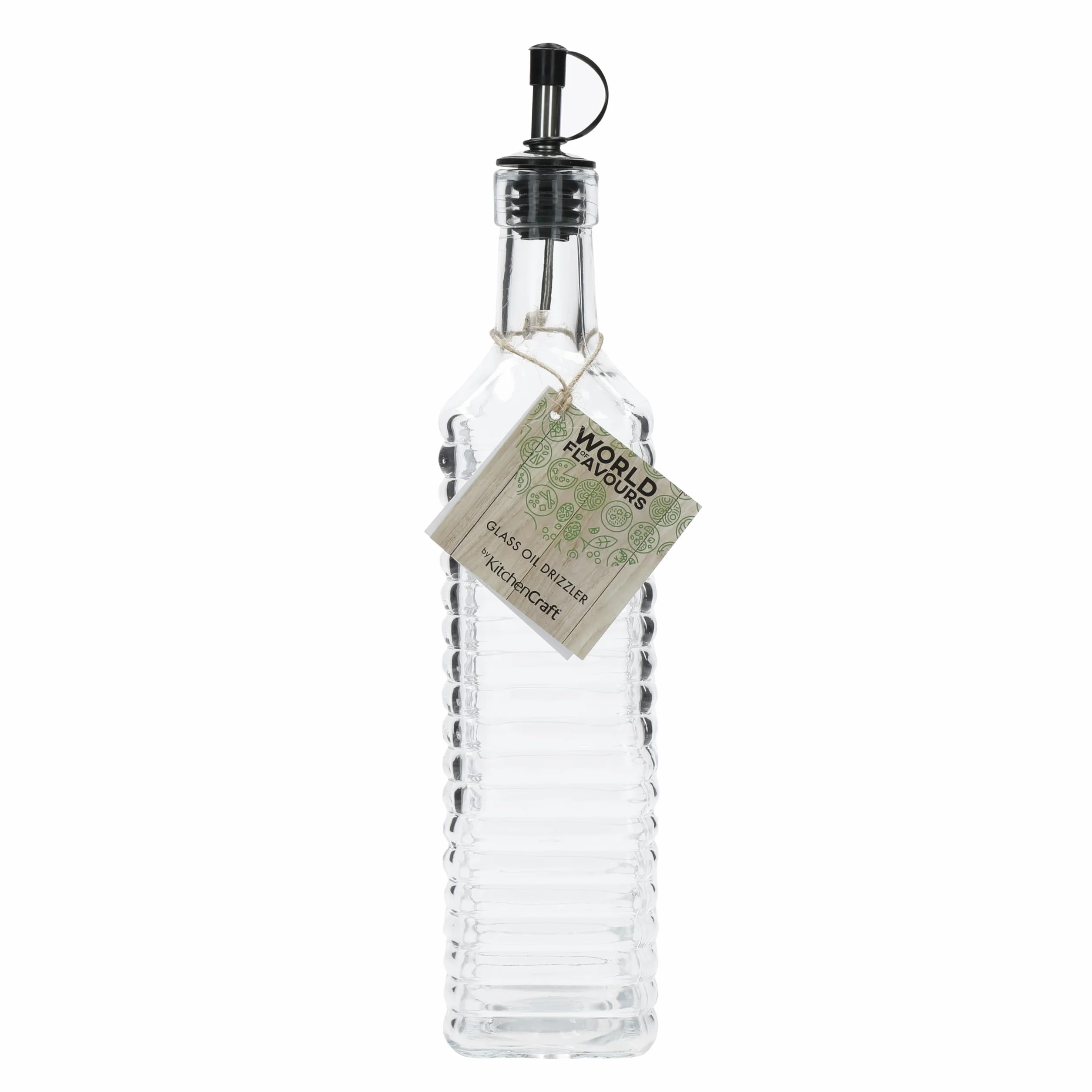 KitchenCraft World of Flavours Bottiglia per olio / Versatore per aceto in vetro tradizionale, 55 ml