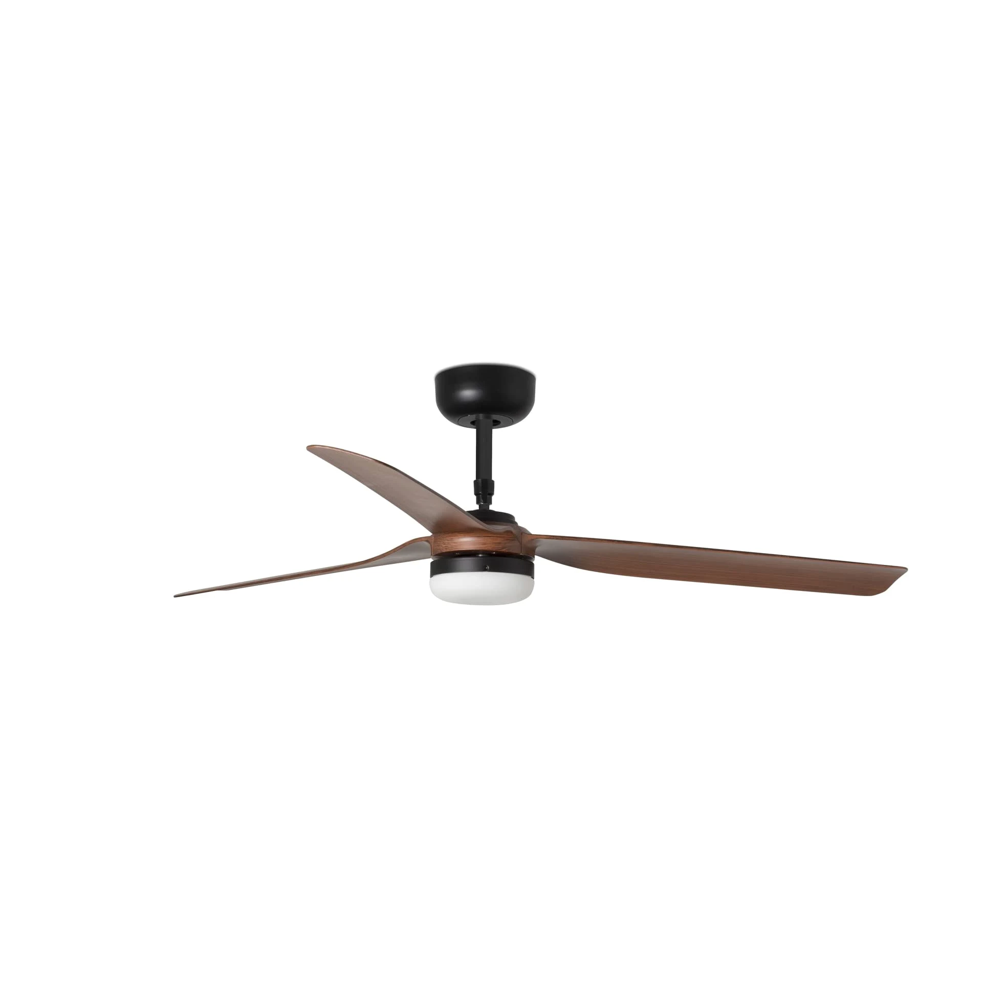 33817-21 PUNT LED Ventilatore da soffitto nero/legno scuro con motore DC, Faro Barcelona