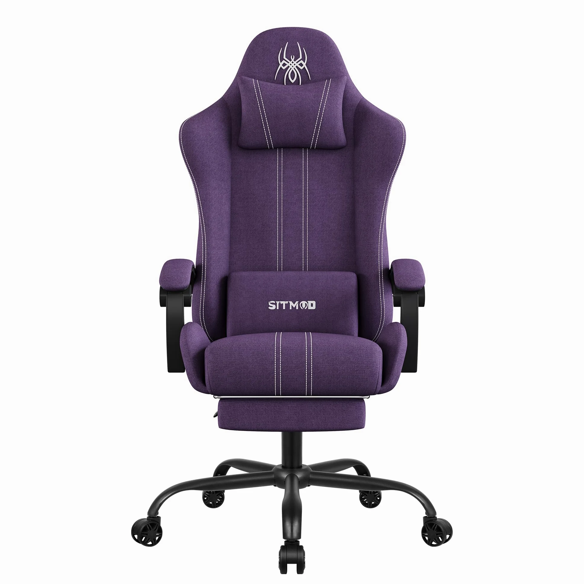 SITMOD Sedia gaming con Poggiapiedi, Ampia Sedia da Ufficio Ergonomica Imbottita, Alta Capacità di Carico, Sedia per Computer con Schienale Alto e Poggiapiedi, Tessuto a rete