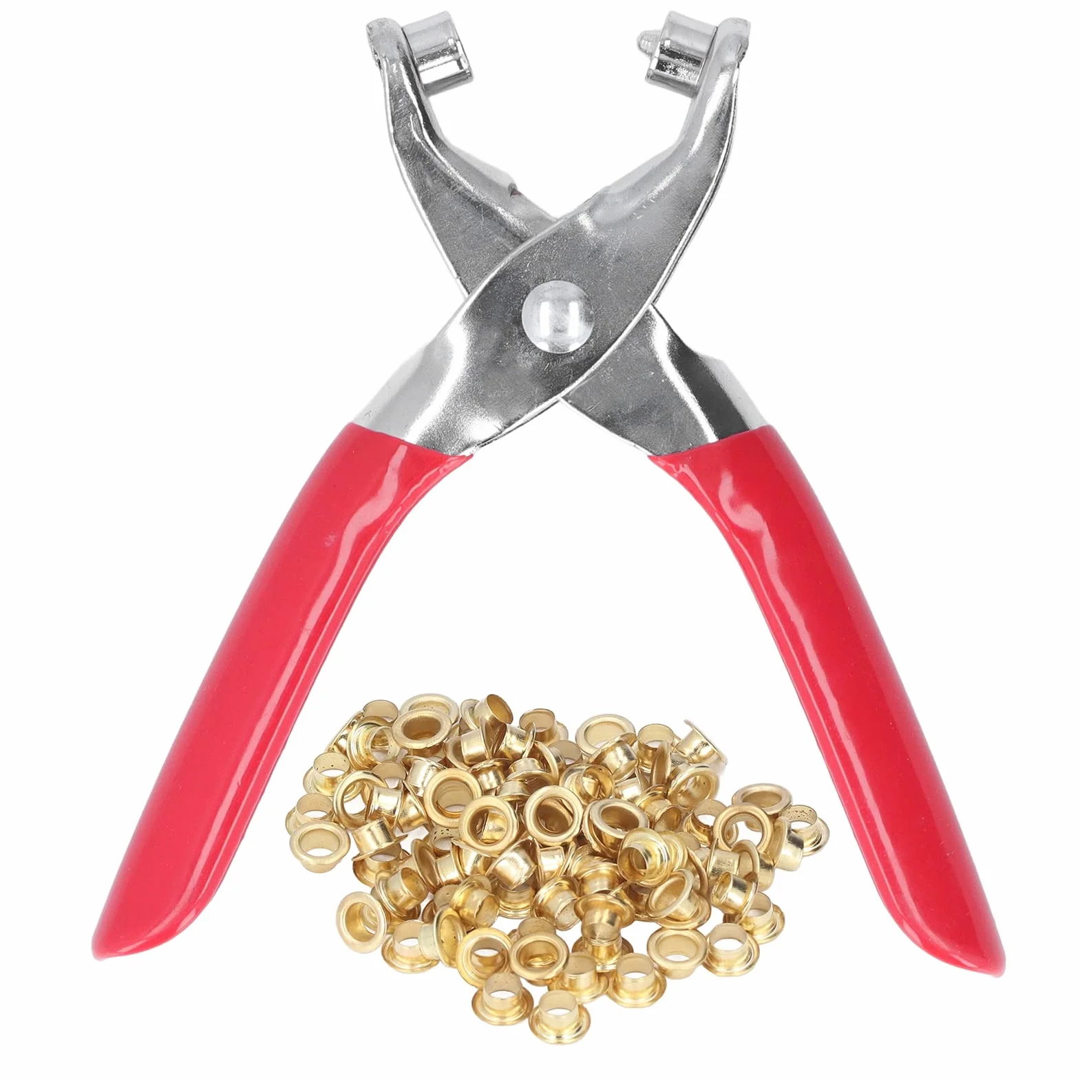 Set di Pinze per Perforatori in Metallo, Kit di Strumenti per Rivetti per Occhielli Multiuso Set di Pinze per Fori con 100 Bottoni da 4 Mm, per Abbigliamento, Tessuto, Cintura in