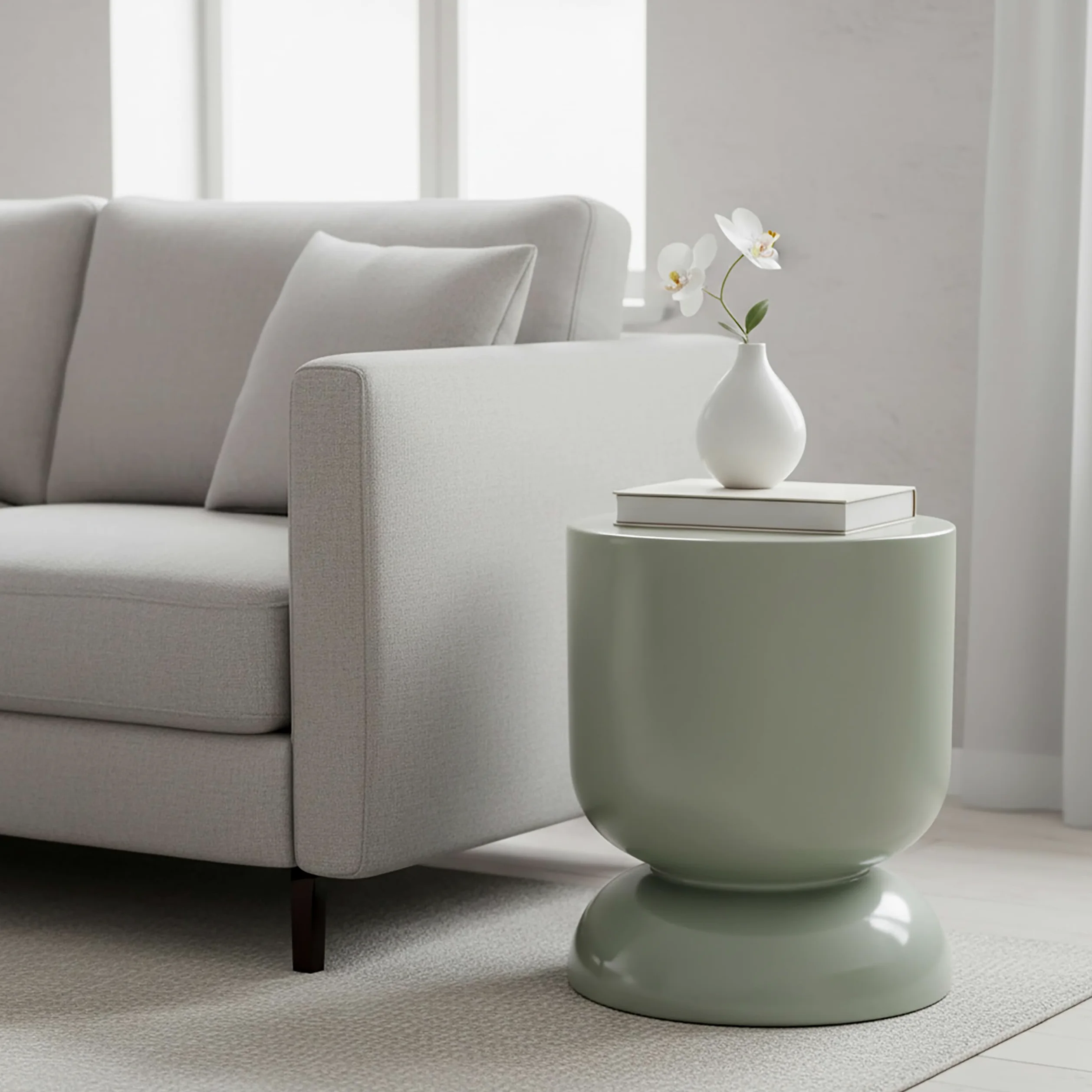 Relaxdays Tavolino & Sgabello, Design a Clessidra, Oggetto Decorativo per Soggiorno, HxD: 46 x 36