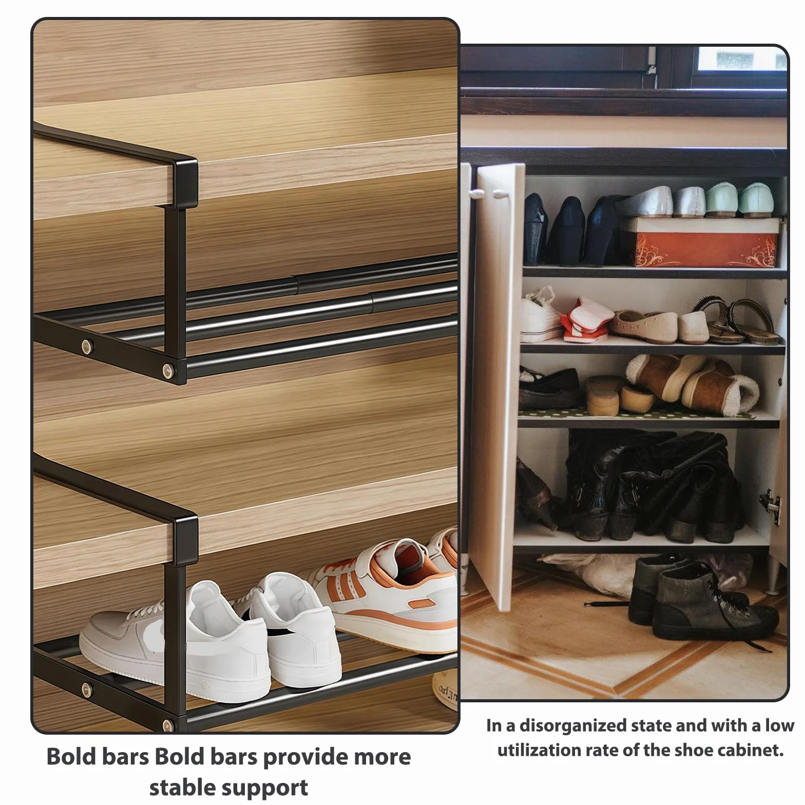 2 scaffali sospesi, 40 – 70 cm, scaffalatura telescopica, mensola sospesa, scaffale espandibile per armadio, scarpe, cucina e stoccaggio