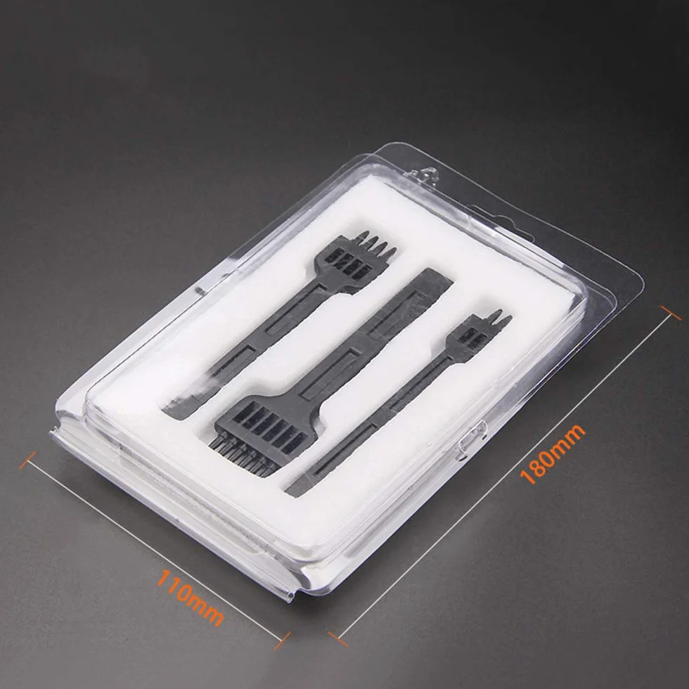 3Pcs Punzoni in Acciaio,Punzonatrice Fai Da Te in Pelle,Strumenti di Punzonatura Punzoni, 2-6mm 2 + 4 + 6 Denti Cuciture Scalpello Tool, per Allacciatura Cucitura Artigianale in Pelle