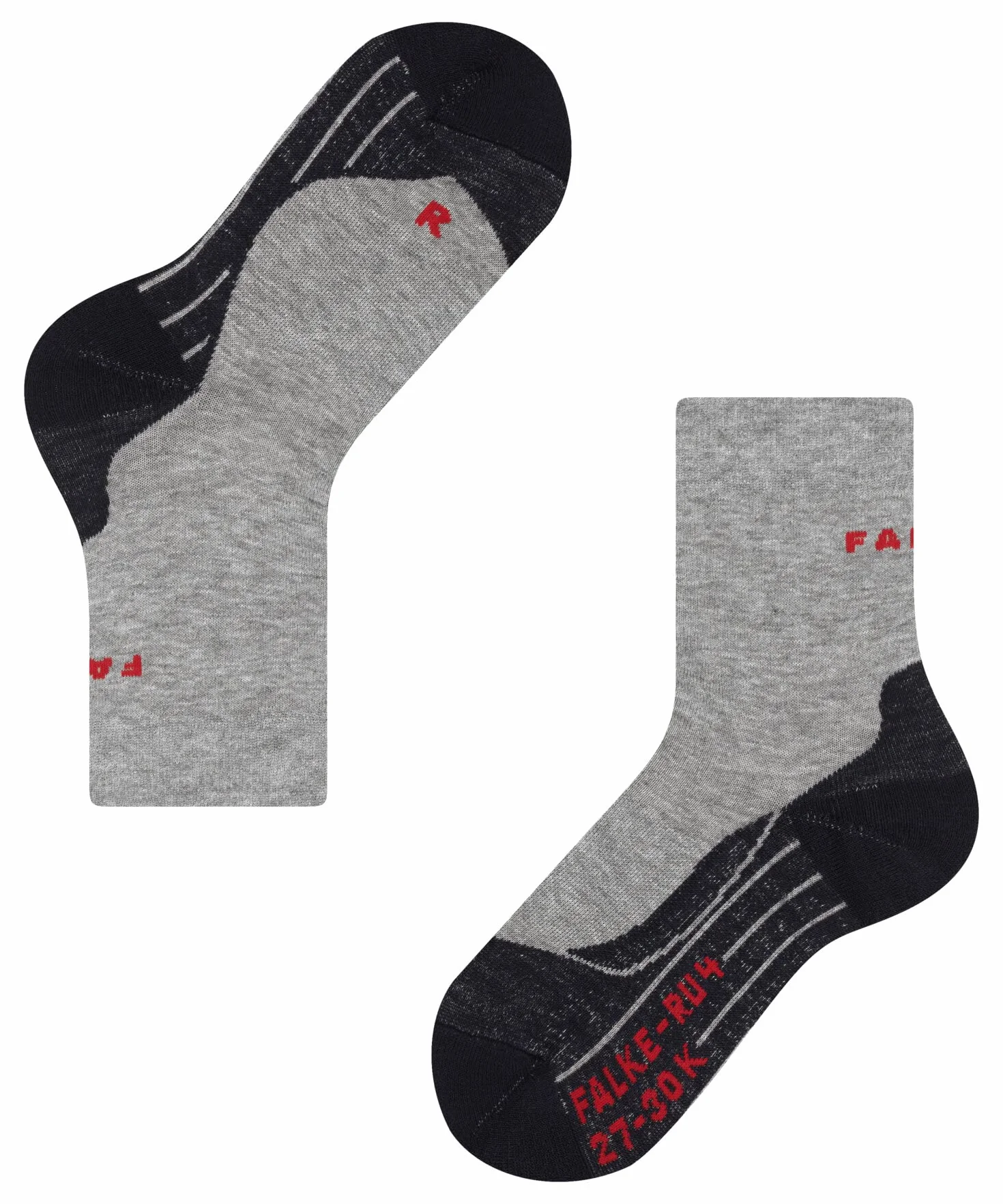 FALKE unisex bambini RU4 calzini da corsa imbottitura media antivesciche lunghezza a metà polpaccio vegani traspiranti asciugatura rapida cotone filo funzionale 1 paio
