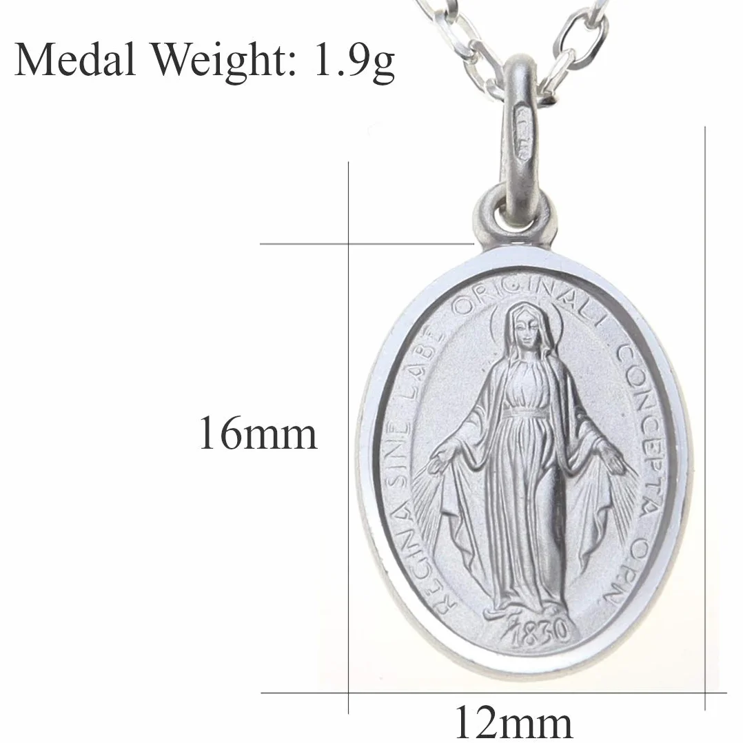 Alexander Castle Pendente Medaglia miracolosa Argento Sterling Collana Catenina 46cm