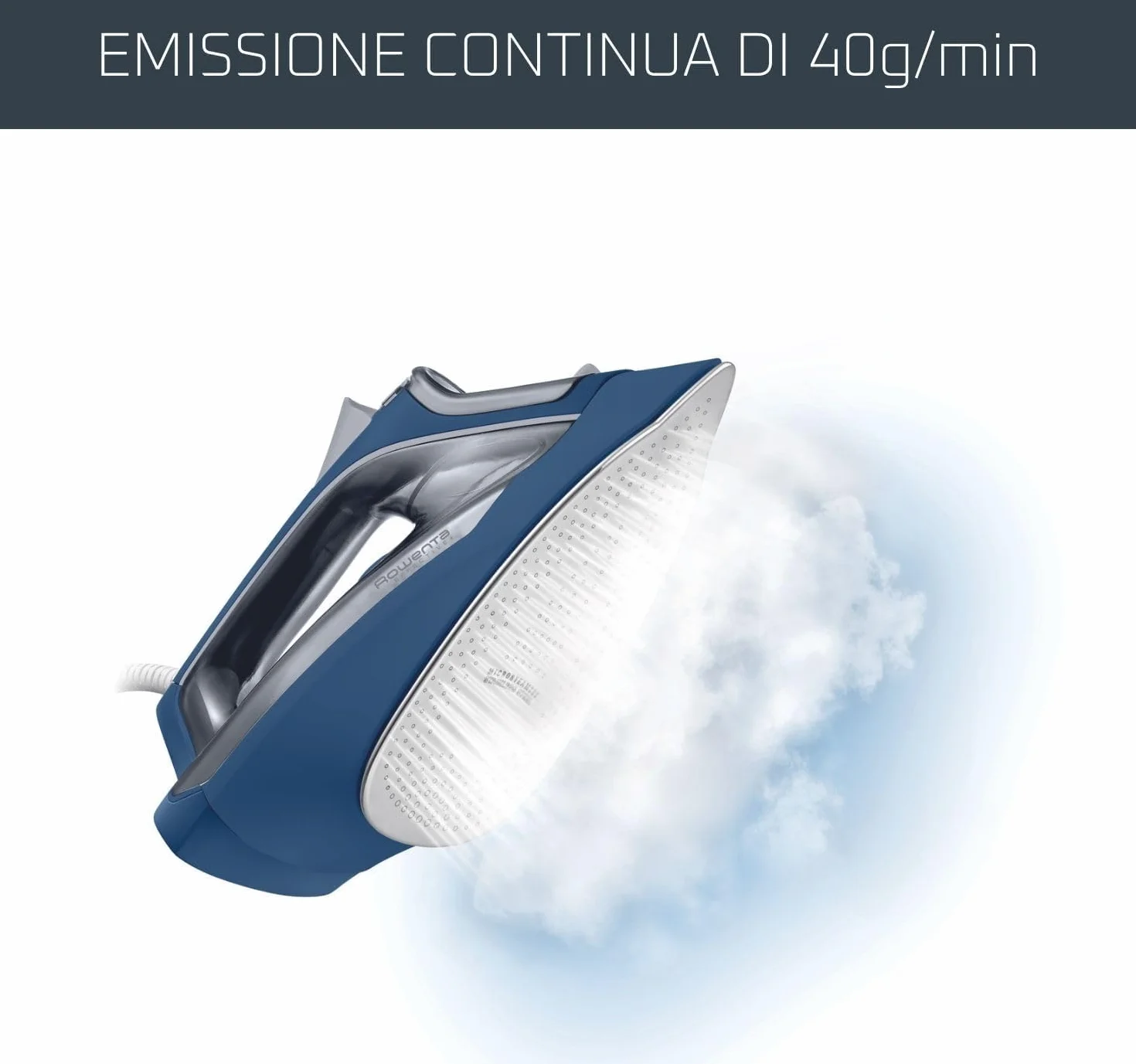 Rowenta Ferro da Stiro Effective DX1636, Potenza 2400W, Emissione Vapore fino a 40 g/Minuto, Colpo Vapore 120 g/Minuto, con Serbatoio dell'Acqua e Piastra Antigraffio, per Risultati Duraturi