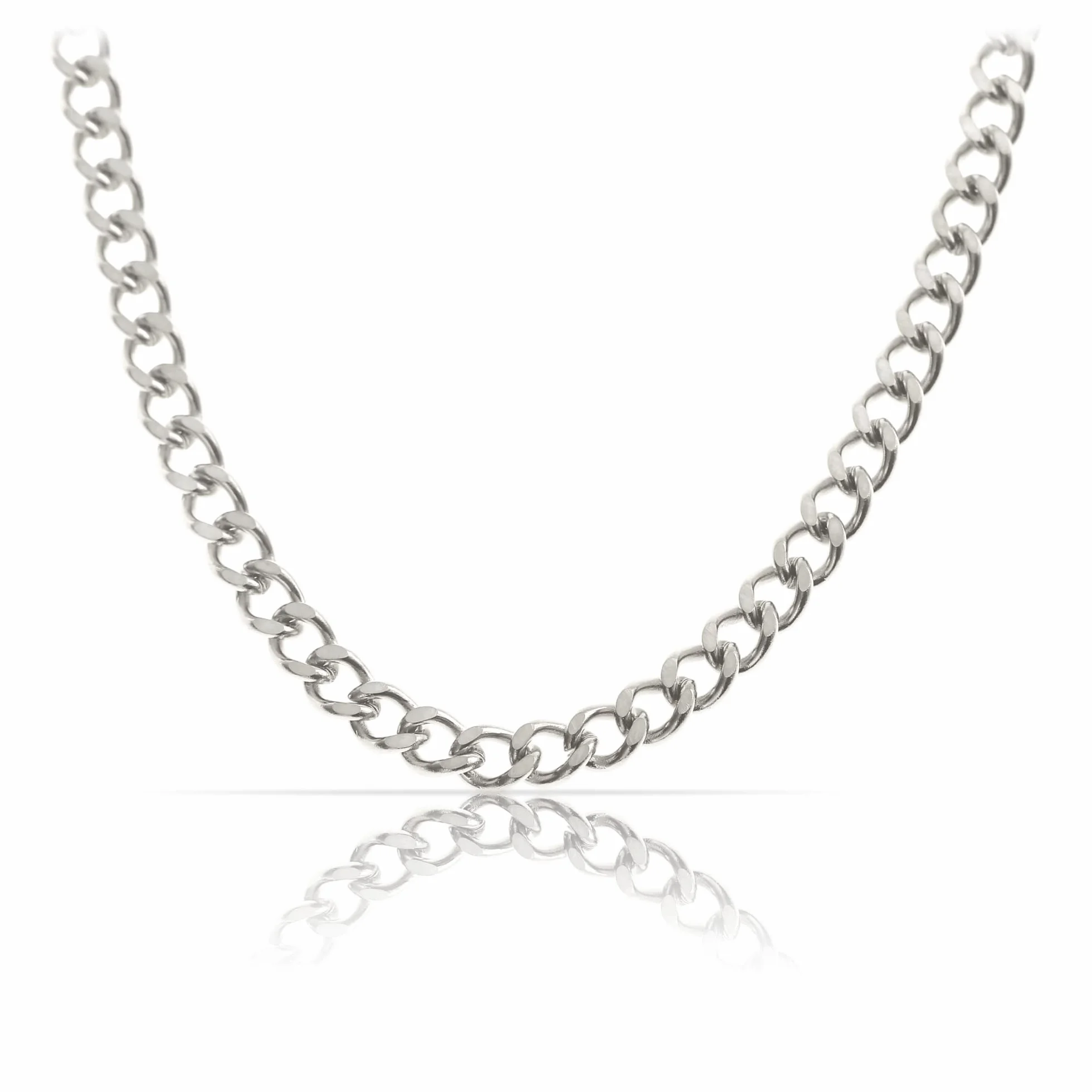 Nami Collana Da Uomo 60 cm In Acciaio Inox Catena Fatta a Mano Gioielli Argento 4mm
