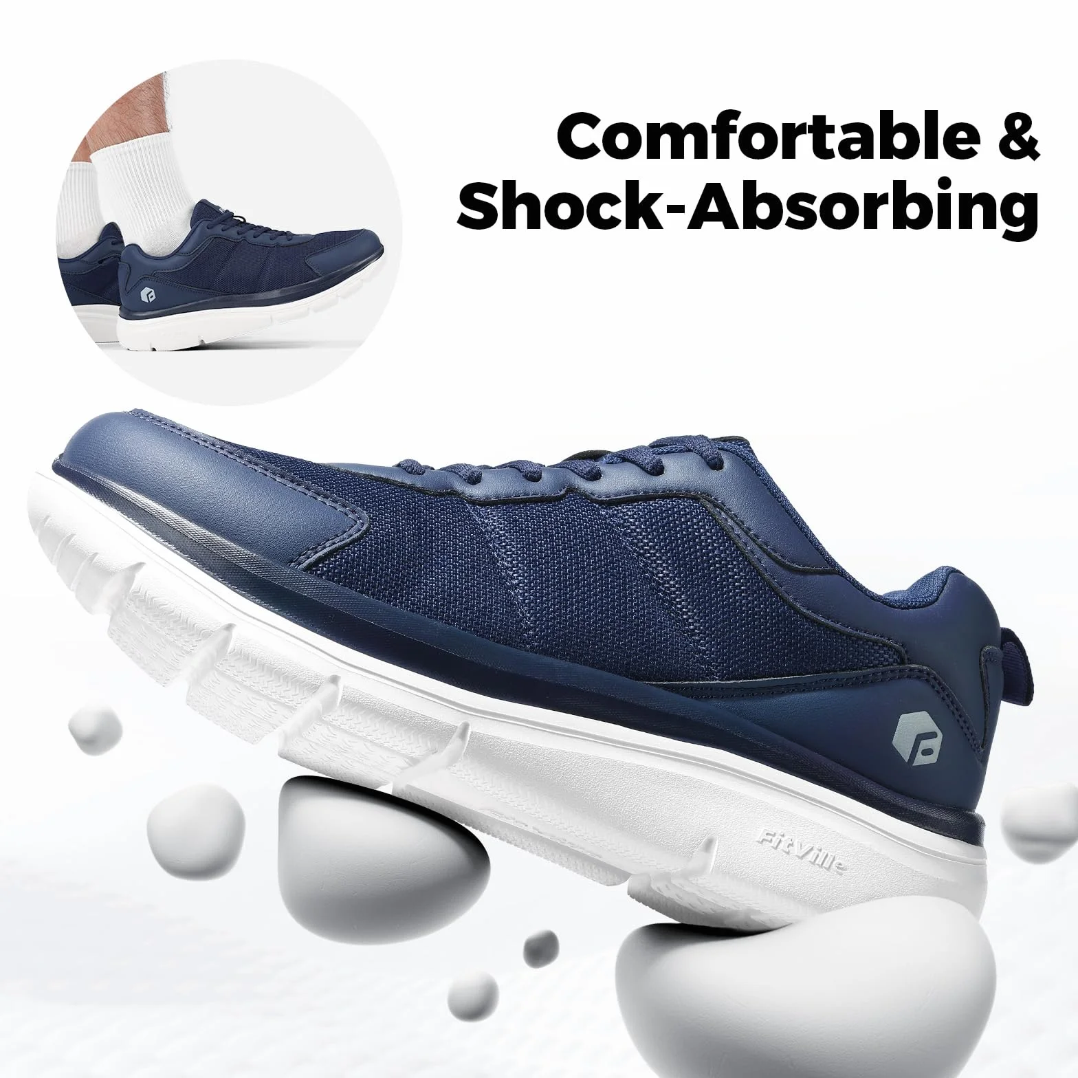 FitVille Scarpe Uomo Pianta Larga Comode Camminata Sneakers Casual Leggere Ginnastica Traspirante