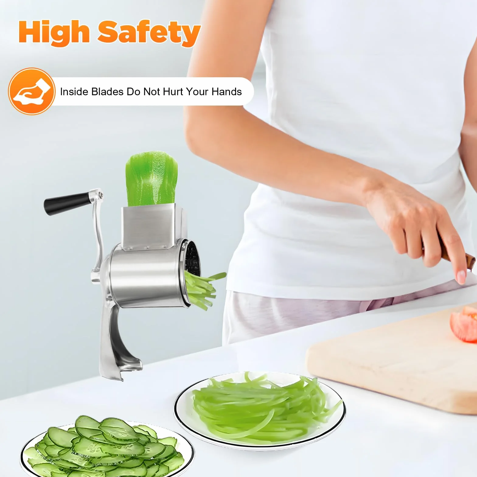Kitchen Pro - Affettatrice verticale per verdure, grattugia, tagliaverdure, tagliaverdure, tagliatoio, schiuma, ecc