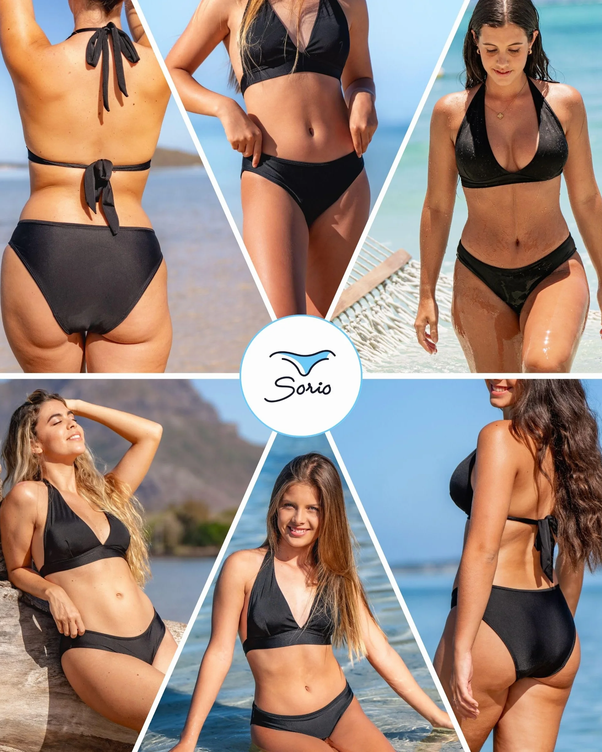 SORIO Bikini Mestruale Donna Ragazza Slip Flusso Medio Abbondante Assorbente Anti Perdite Costume Mestruale Piscina Spiaggia Eva