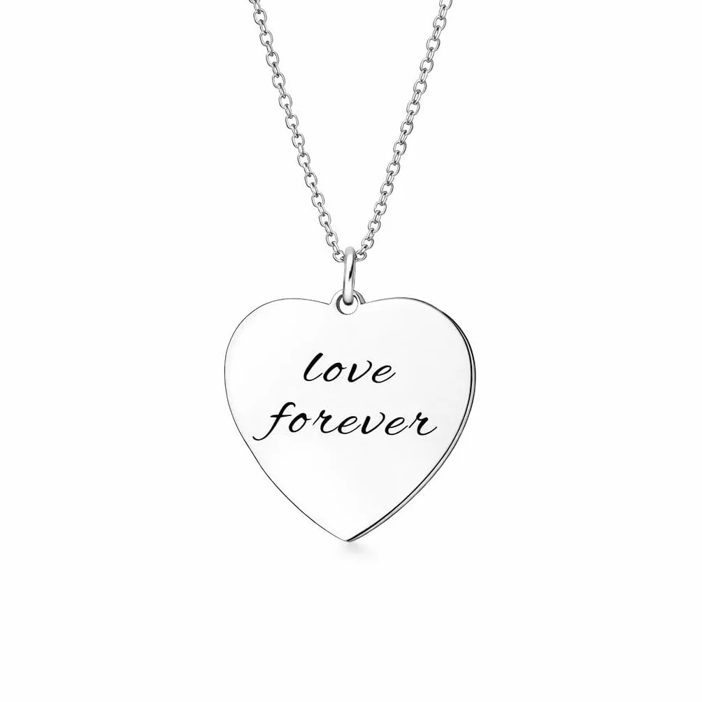 Collana Donna Acciaio Inossidabile Cuore Personalizzato Foto Incisione Regalo Coppia Anniversario