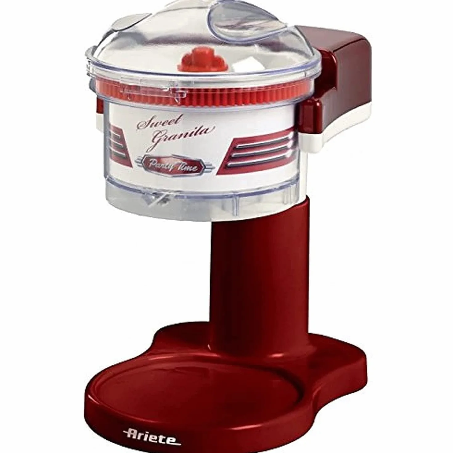 Ariete 78 Sweet Granita Macchina per Granita, Lama Acciaio Inox, Funzione Tritaghiaccio, 30 W, 23x15.5x18.5 cm, Rosso