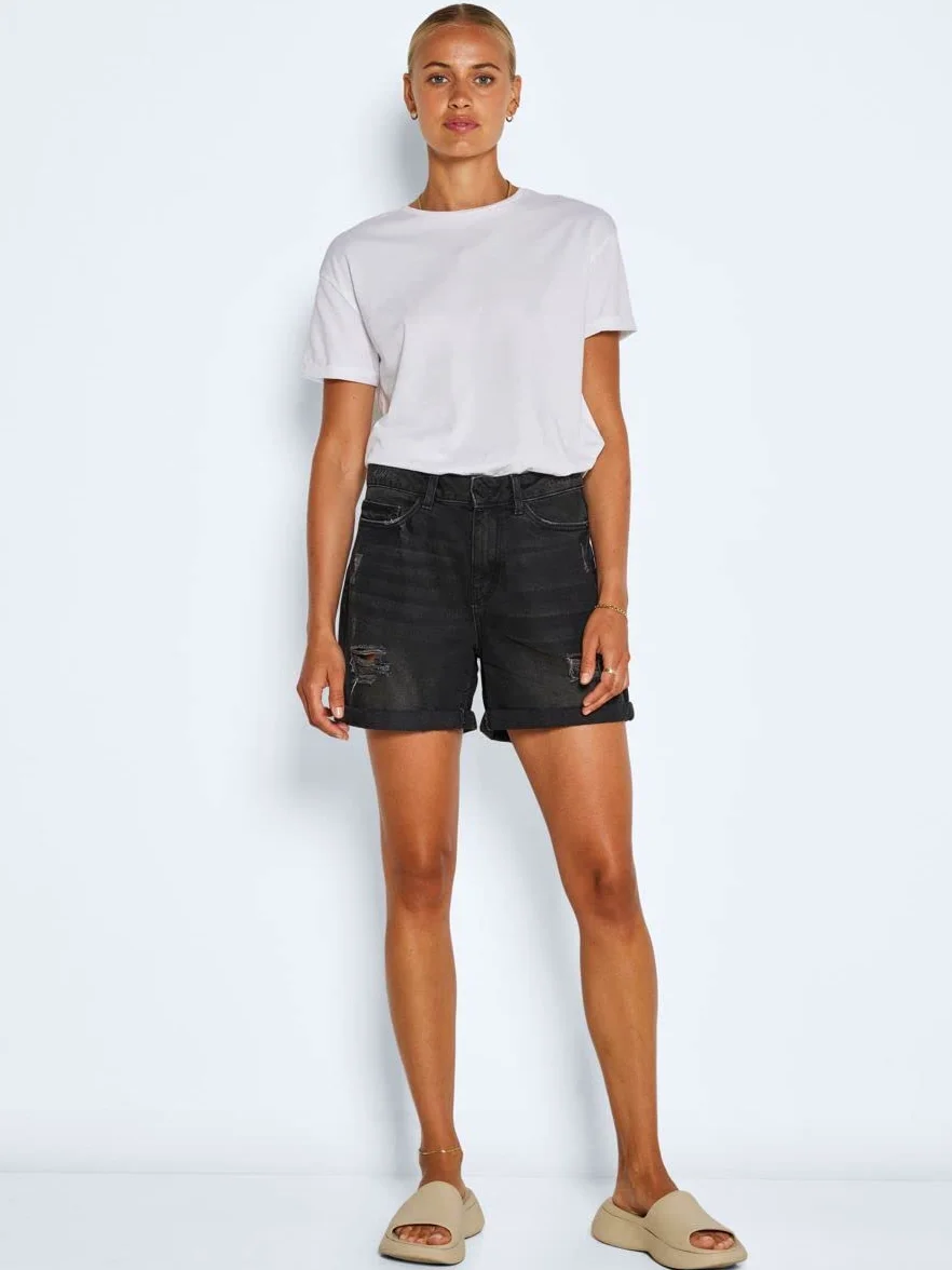 NOISY MAY Smiley Destroy Shorts Donna Shorts Nero