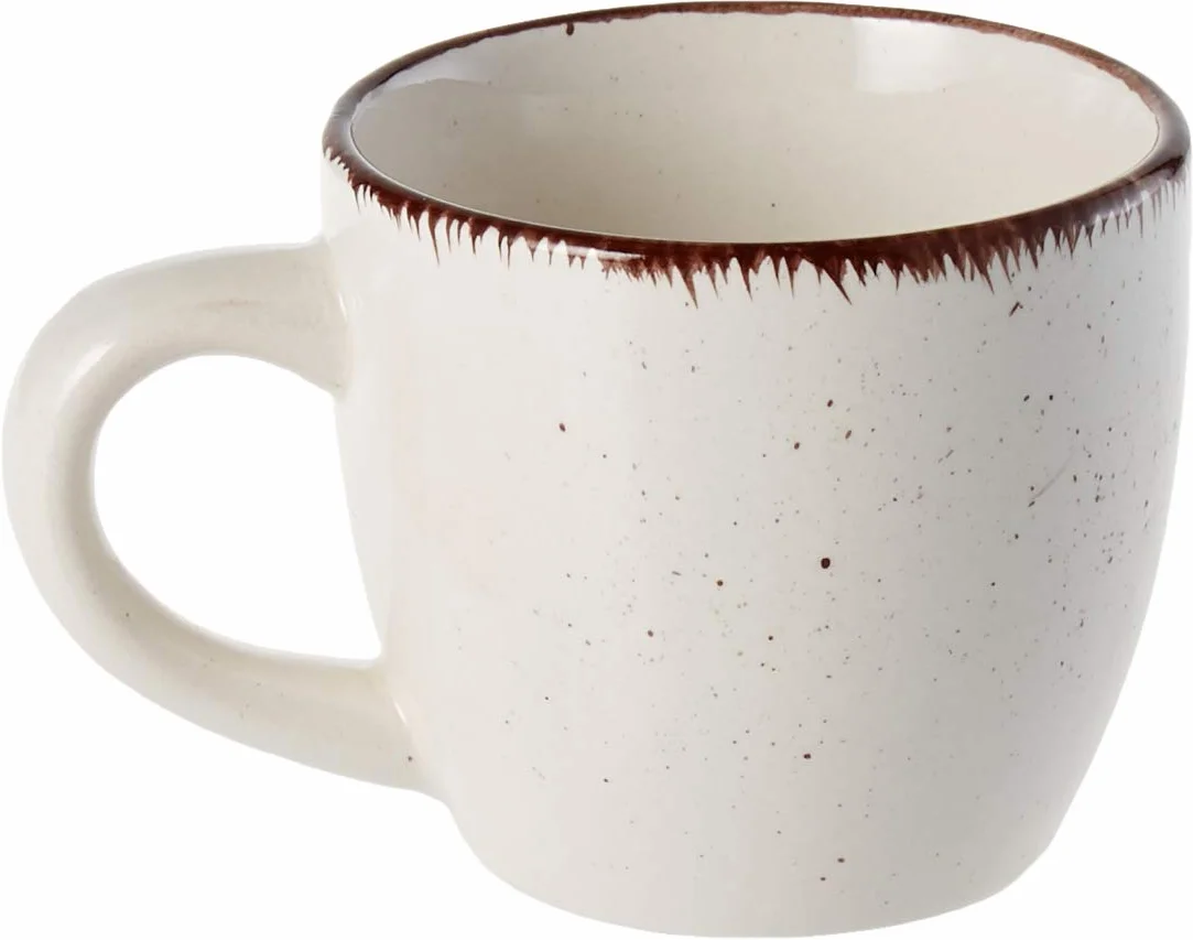 Tognana Stay, Set 6 Tazzine Caffè con Piatto, Stoneware, Beige