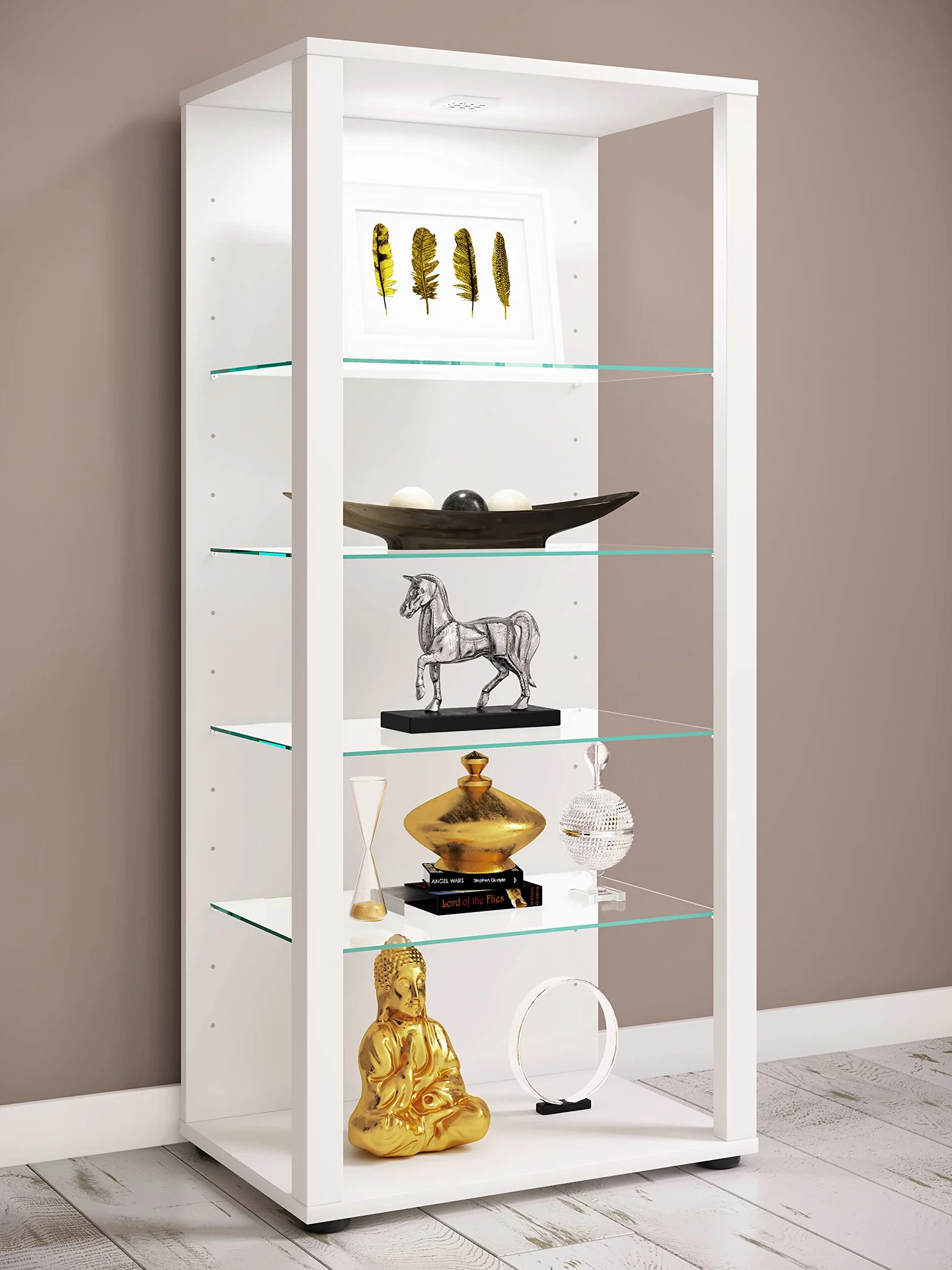 VCM Vetrina in vetro in piedi | vetrina con vetro di sicurezza ESG | Dimensioni ca. 115 x 52 x 35 cm (altezza x larghezza x profondità) | Moderno e salvaspazio | Armadio vetrina – Glasol LLL