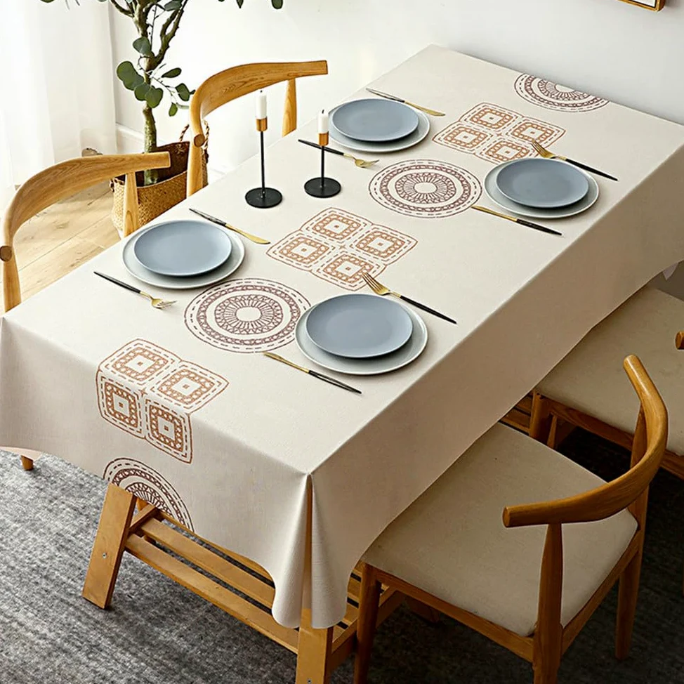 Tovaglia di lino per feste in casa, tovaglia da tavolo rettangolare per matrimonio, tovaglia da pranzo, decorazione, ZBQ8388 (2), 140, 200 cm