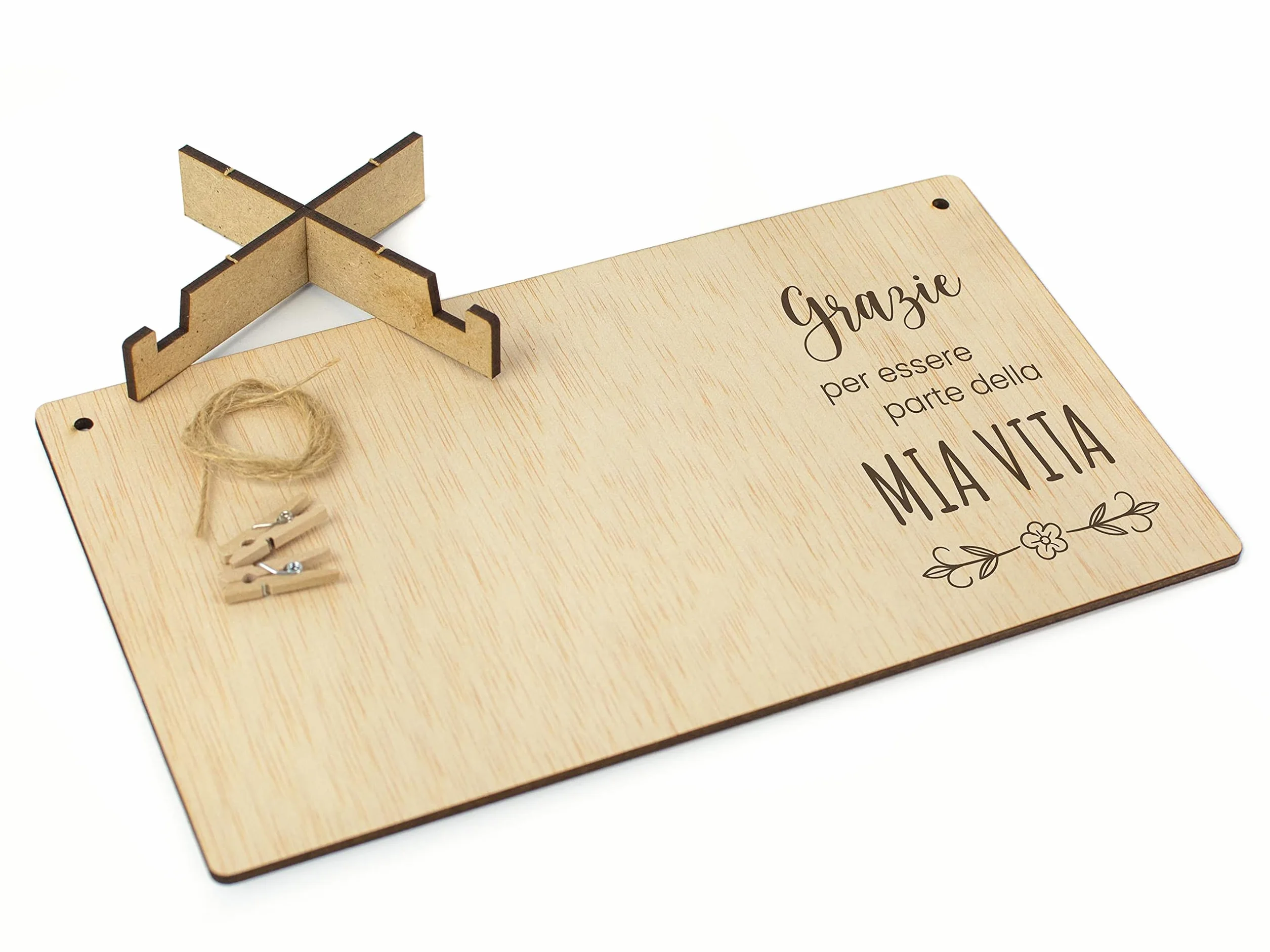 CONTRAXT Portafoto con clip in legno, regalo cornice foto tavolo parete