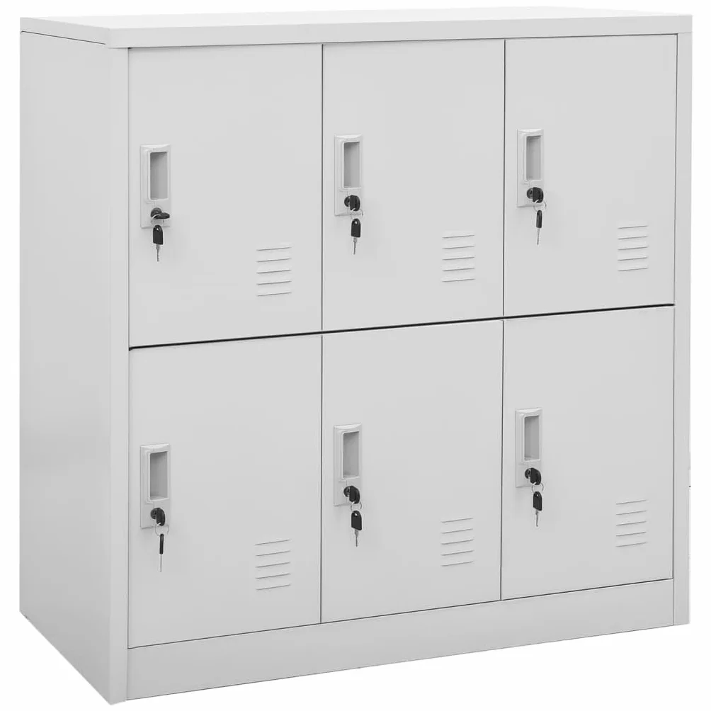 Armadio per archiviazione Armadio multifunzionale Armadio portaoggetti Armadietto con Chiave Grigio Chiaro 90x45x92,5 cm in Acciaio Adatto per camera da letto, soggiorno, ufficio