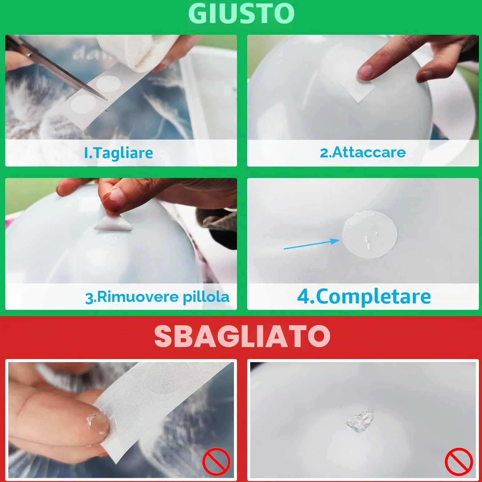 WISYOK 500 pezzi di Colla per Palloncini, 1 Rotolo di Colla, Punti per Palloncini - Matrimonio, Festa e Decorazione