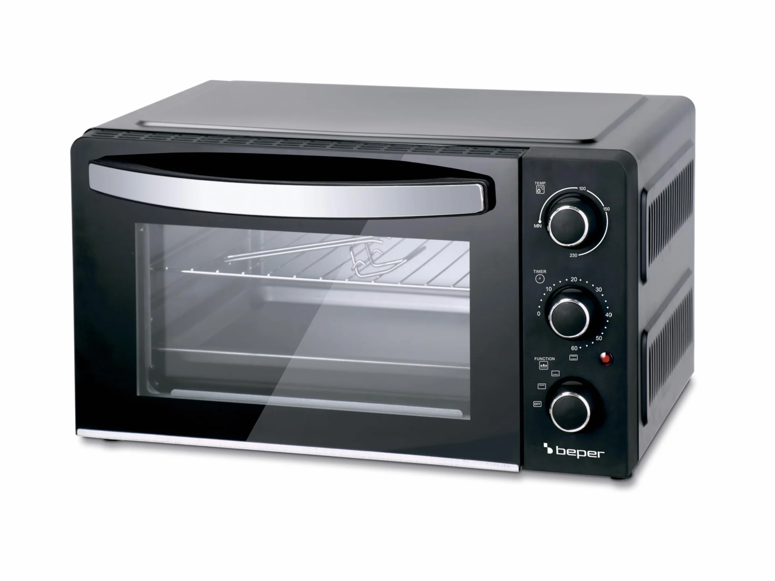 BEPER P101FOR020 Forno Elettrico Compatto 1300W Timer 60 Minuti 3 Modalità Cottura Nero