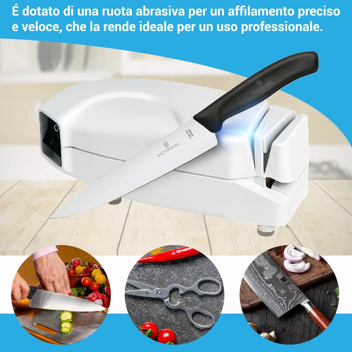 Crisalide Affilatrice Elettrica per Coltelli e Forbici 230V con Ruota Abrasiva 34 mm