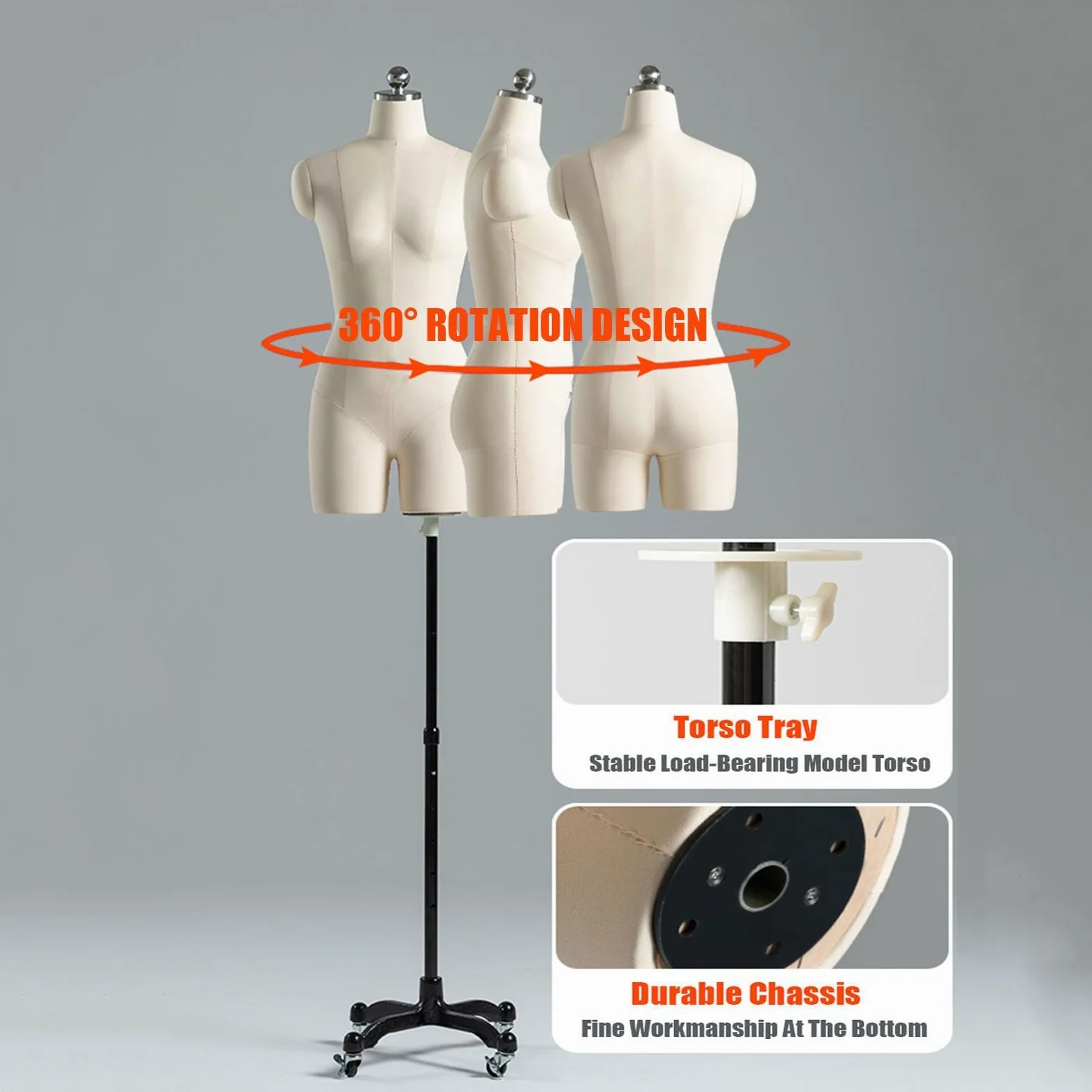 Manichino da Sartoria Manichino Sartoriale Busto Donna Per Cucire Vestiti, Struttura Della Gamba Divisa Busti Sartoriali Con Supporto Regolabile In Altezza Per L'esposizione Di Abbigliamento Altezza R