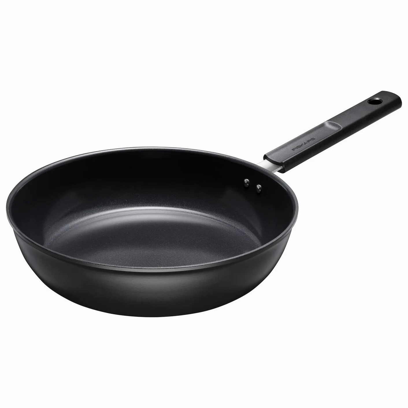 Fiskars Padella con Coperchio, Hard Face, Diametro 28 cm | Capacità: 3,5 litri, Rivestimento Antiaderente, Resistente ai Graffi, Alluminio/Plastica, Nero, 1075530