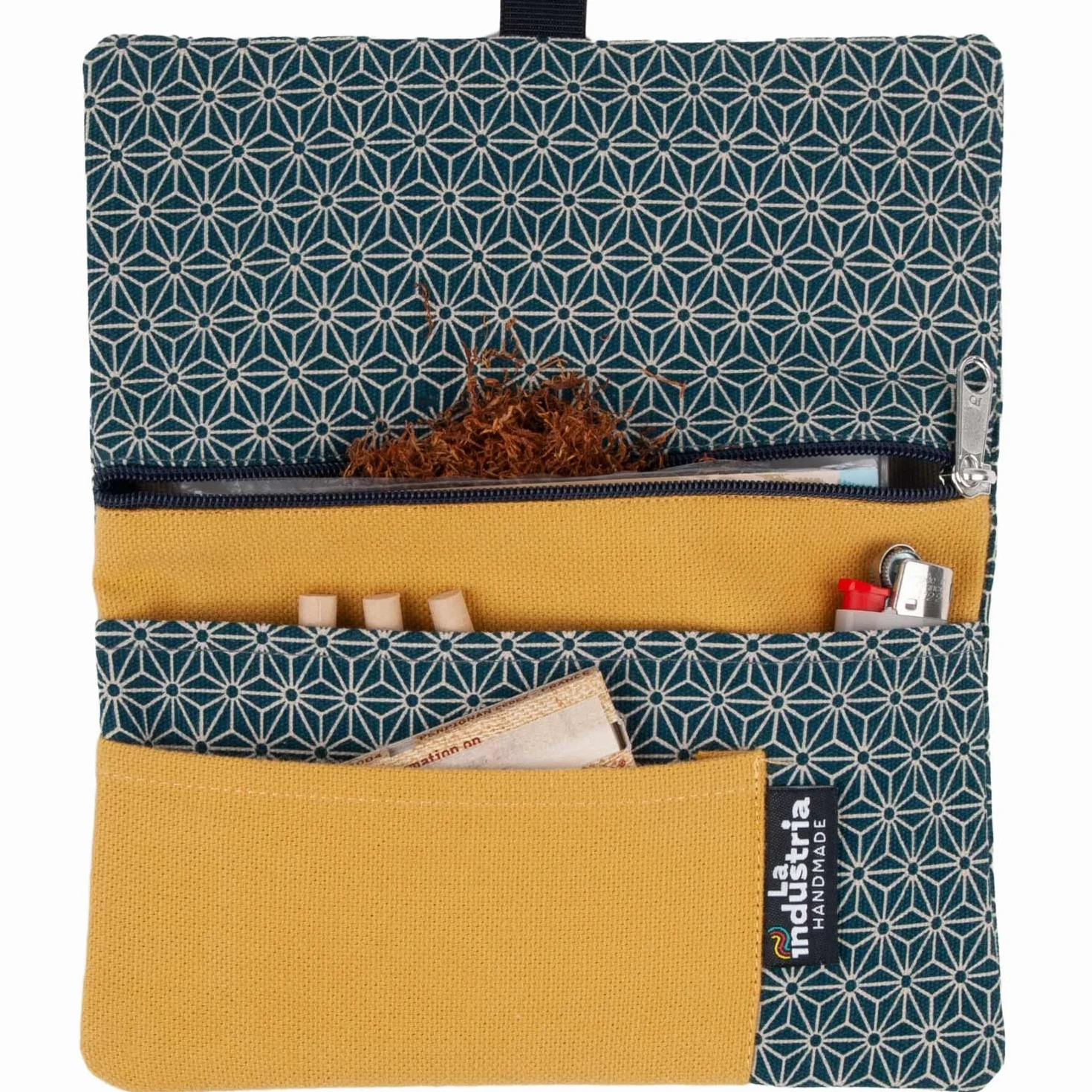 Borsello porta tabacco cartine filtri accendino Astuccio portatabacco stoffa Maki