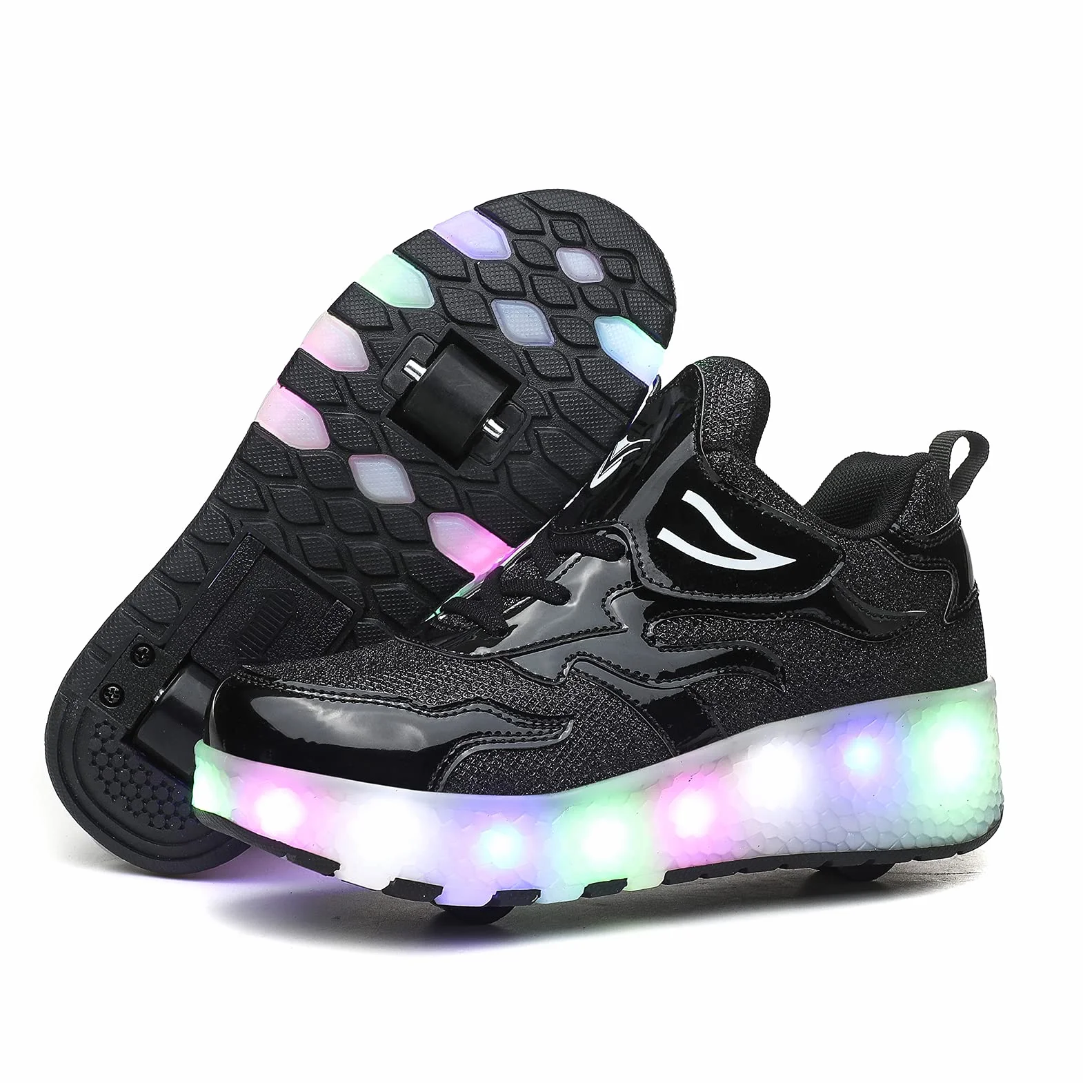 LED Scarpe con Rotelle Automatiche Skate Sportive Ginnastica Lampeggiante Outdoor Multisport Running Sneaker