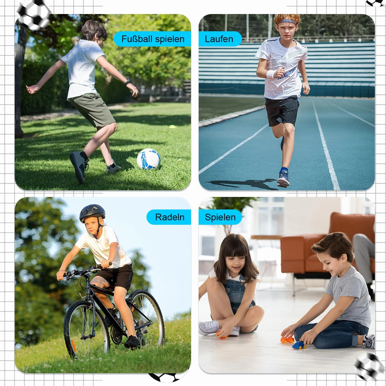 Cirorld Calzini da ginnastica per bambini, 6 paia, calzini sportivi in cotone per calcio e tutti i giorni