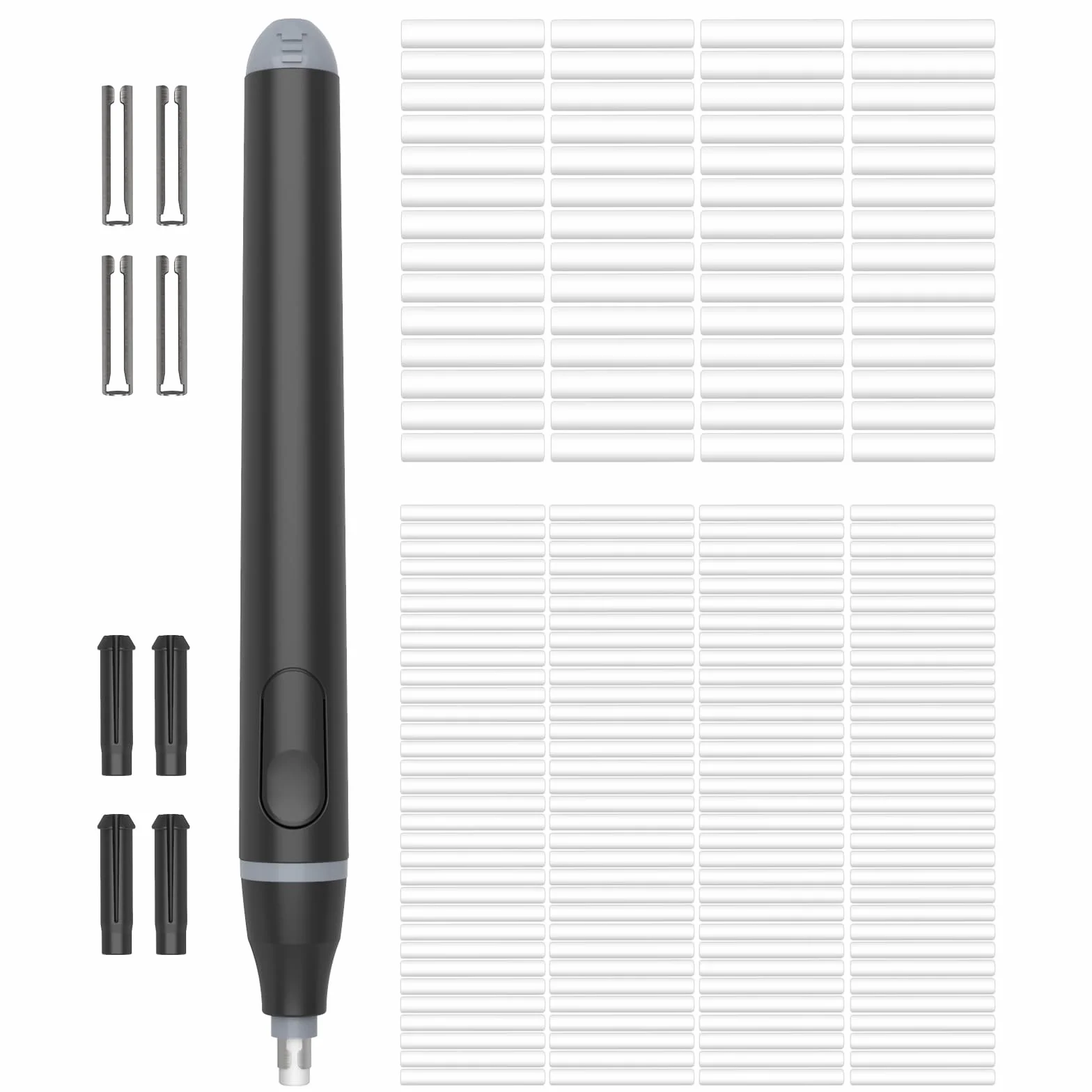 Gomma Elettrica Cuteefun, 220 Ricariche, 2 Dimensioni, Batteria, Precisione per Disegno, Nero