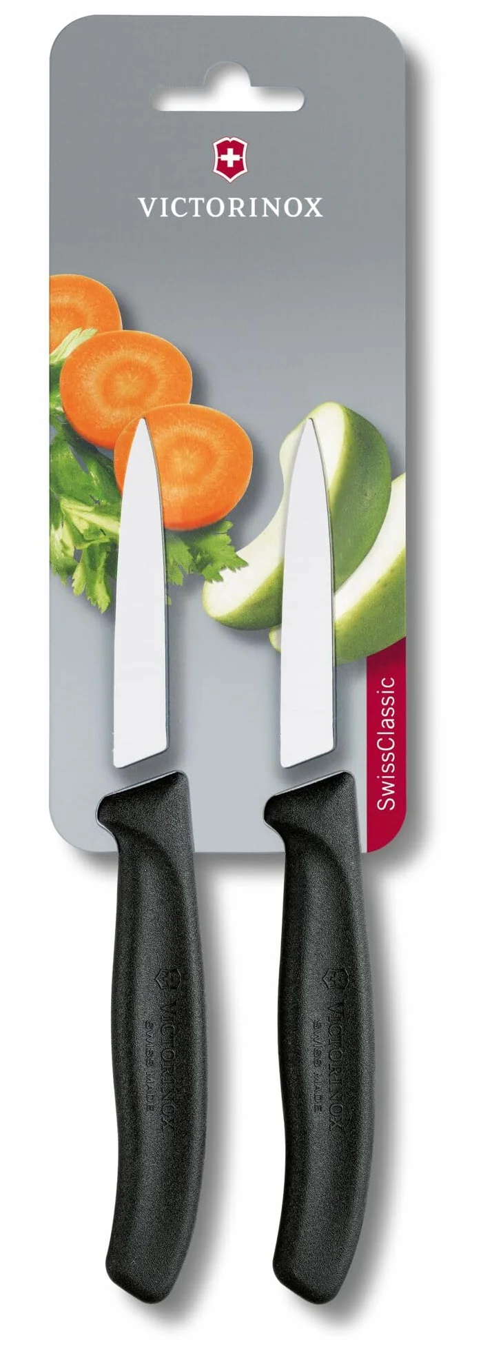 Victorinox Swiss Classic Set di Coltelli per Pelare e Verdure 2 Pezzi 8 cm Acciaio Inossidabile Nero