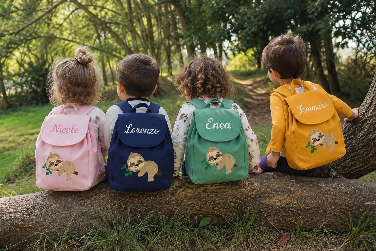 Zaino per scuola asilo bambino bambina con ricamo personalizzato - Zaino ricamato - Zainetto personalizzato - Bambina bambino da 2 a 7 Anni - Idee Regalo (Rosa Baby)