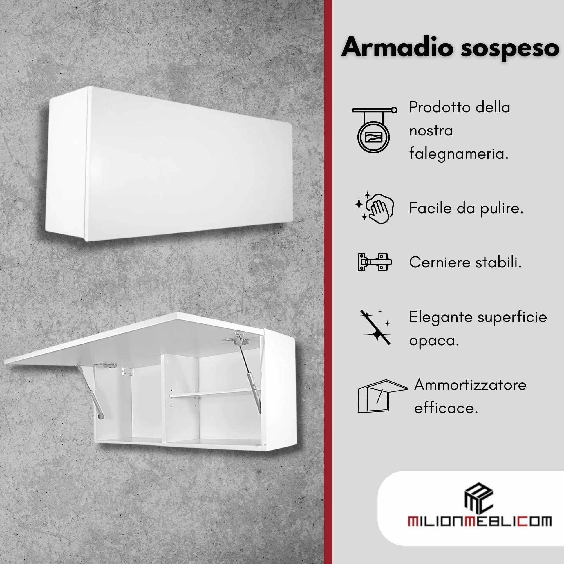 Mobilietto Pensile da Bagno Laura Salvaspazio Mobile da Parete Sospeso Armadietto Pieghevole con Apertura Telescopica Mobilietti con Ripiano, Bianco Opaco, 39 x 90 x 23 cm