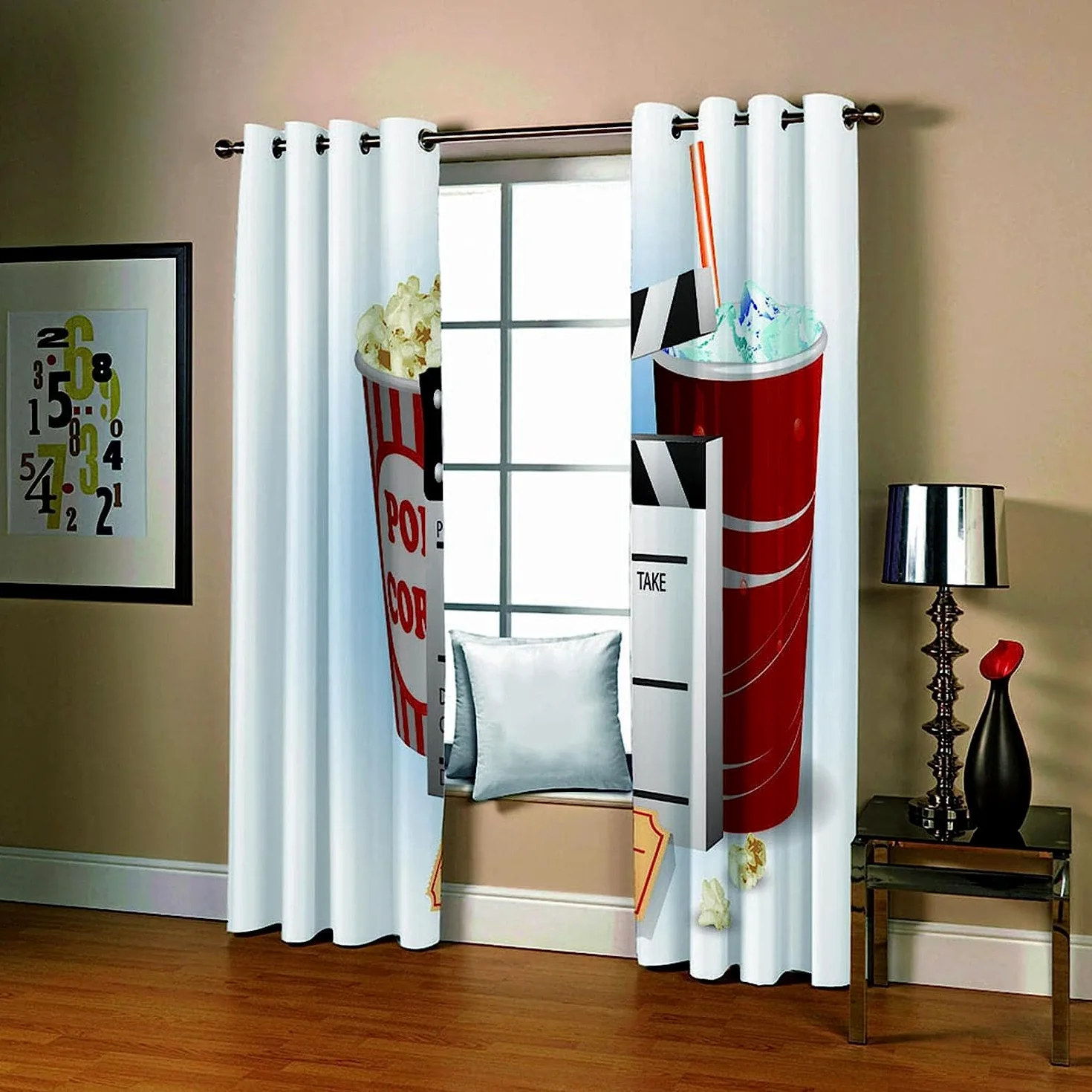 Oscurante Camera Pop Corn Da Film 300 X 280 Cm Da Letto Moderna,Soggiorno Termiche Isolanti Con Occhielli 3D Interno Casa Bambini Decorazione Da Finestre Ufficio Albergo 2 Pannelli -7I7N/T6K