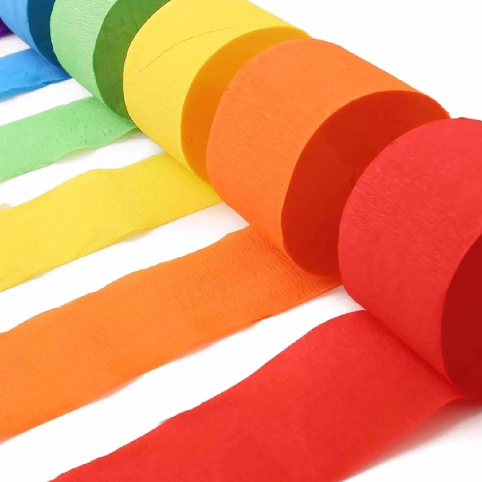 SUNBEAUTY Rotoli di carta crespa per decorazioni feste 5x10M 28 mm Colorato